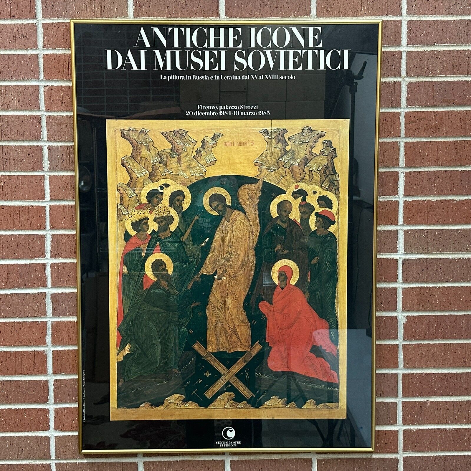Ancient Icons Soviet Museums Vintage POSTER Exhibition center of Florence Framed