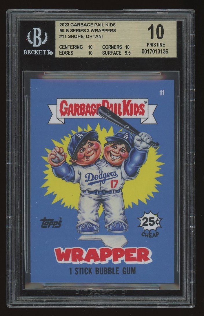 SHOHEI OHTANI 2023 Topps Garbage Pail Kids MLB Series 3 #11 Wrapper BGS 10 SHOHEI OHTANI 2023 Topps Garbage Pail Kids MLB Series 3 #11 Wrapper BGS 10