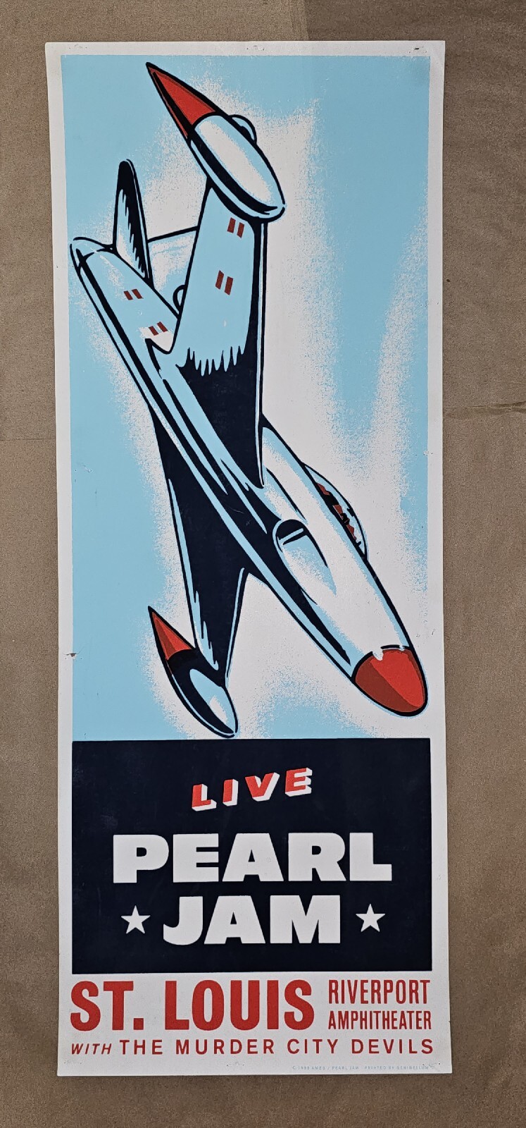 1998 Pearl Jam St Louis MO Ames Bros Concert Poster Screen Print Riverport Amphi 1998 Pearl Jam St Louis MO Ames Bros Concert Poster Screen Print Riverport Amphi