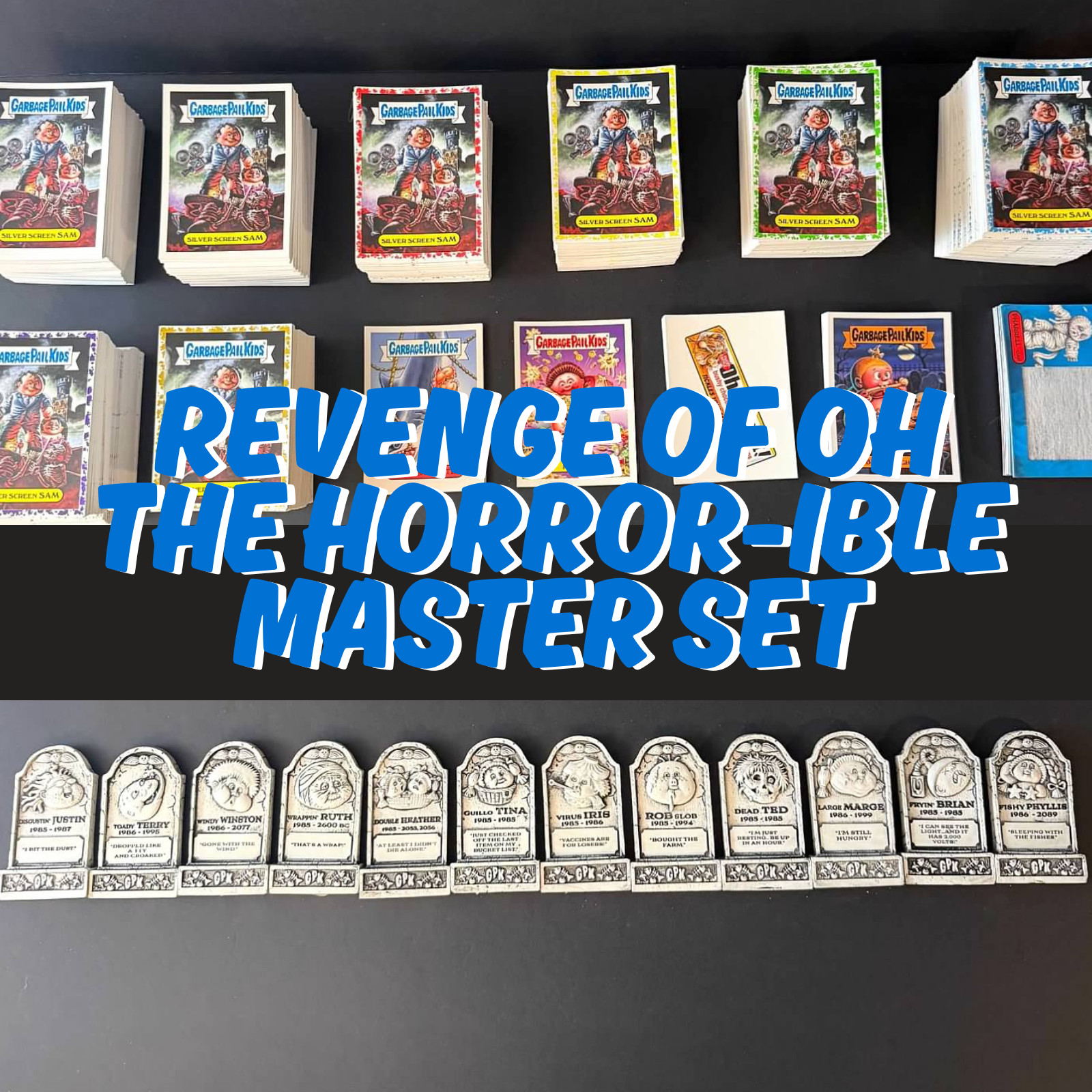 2019 GARBAGE PAIL KIDS REVENGE OF OH THE HORROR-IBLE MASTER SET, GOLD, RED, CS