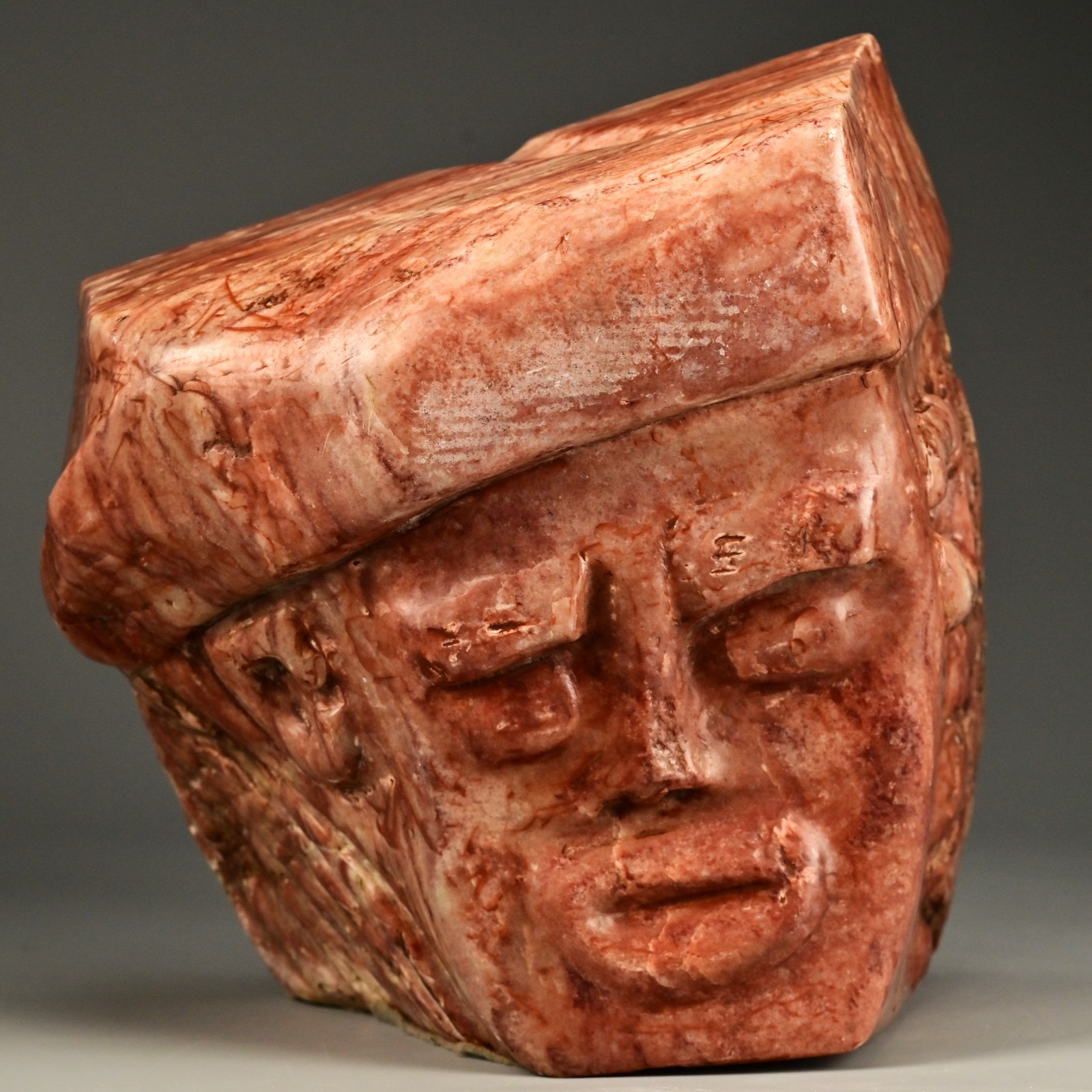 ELIZABETH CATLETT Original Vintage Signed Rouge Marble Statue Bust Art Sculpture ELIZABETH CATLETT Original Vintage Signed Rouge Marble Statue Bust Art Sculpture