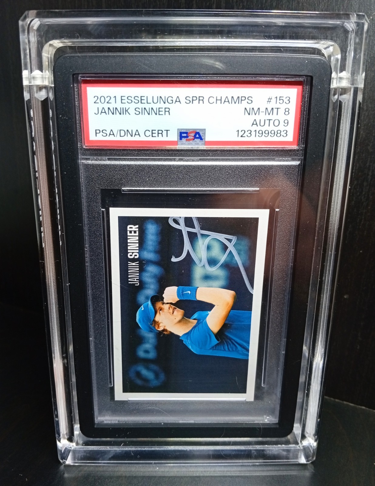 2021 True ROOKIE Jannik Sinner P0P1 Auto 9 PSA 8 Esselunga RC Super Champs CARD 2021 True ROOKIE Jannik Sinner P0P1 Auto 9 PSA 8 Esselunga RC Super Champs CARD