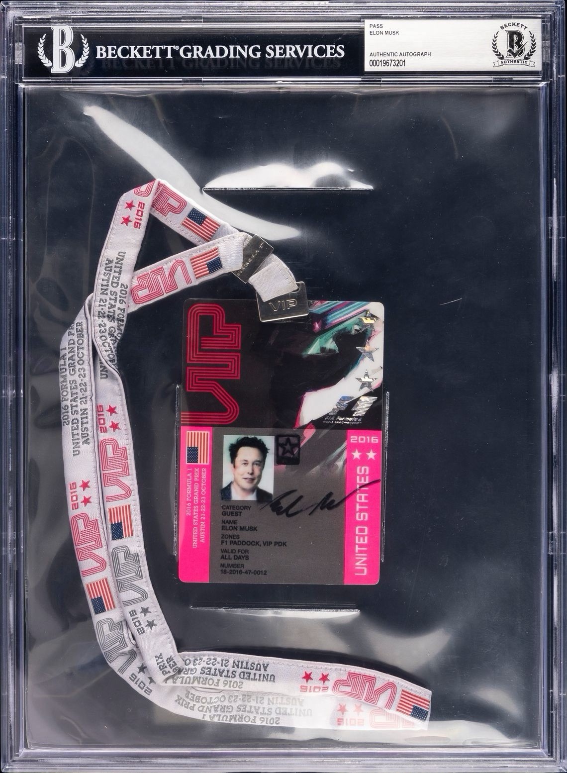 Elon Musk Signed Pass - Beckett Authentic