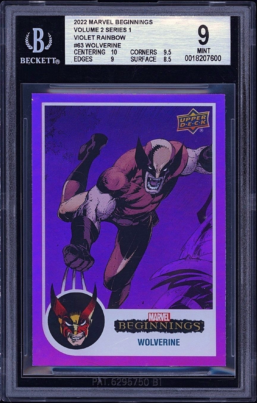 2022 Upper Deck Marvel Beginnings Violet Rainbow WOLVERINE 1/1 One of One BGS 2022 Upper Deck Marvel Beginnings Violet Rainbow WOLVERINE 1/1 One of One BGS
