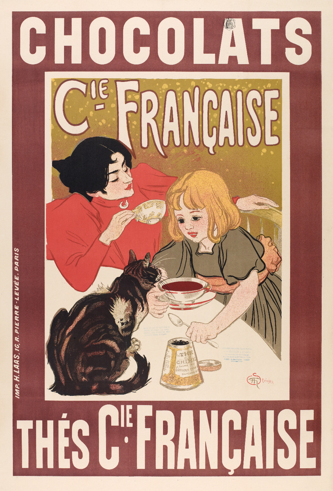Original Art New Poster, Steinlen, Cafe Chocolate The, Cat, 1895