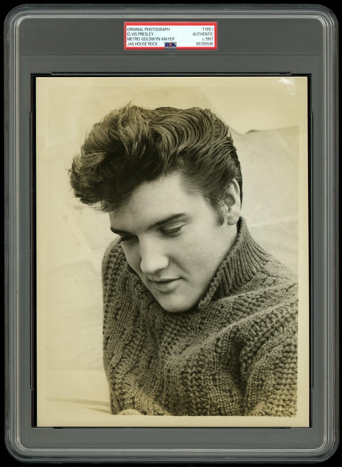 1957 Elvis Presely Jailhouse Rock MGM Type 1 Original Press Photo PSA 1957 Elvis Presely Jailhouse Rock MGM Type 1 Original Press Photo PSA