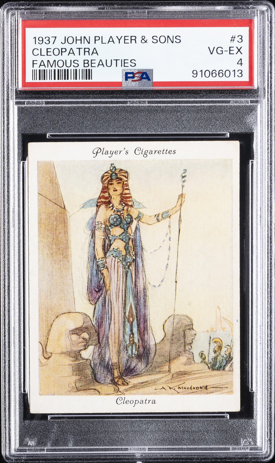 1937 JOHN PLAYER & SONS FAMOUS BEAUTIES #3 CLEOPATRA PSA 4 1937 JOHN PLAYER & SONS FAMOUS BEAUTIES #3 CLEOPATRA PSA 4