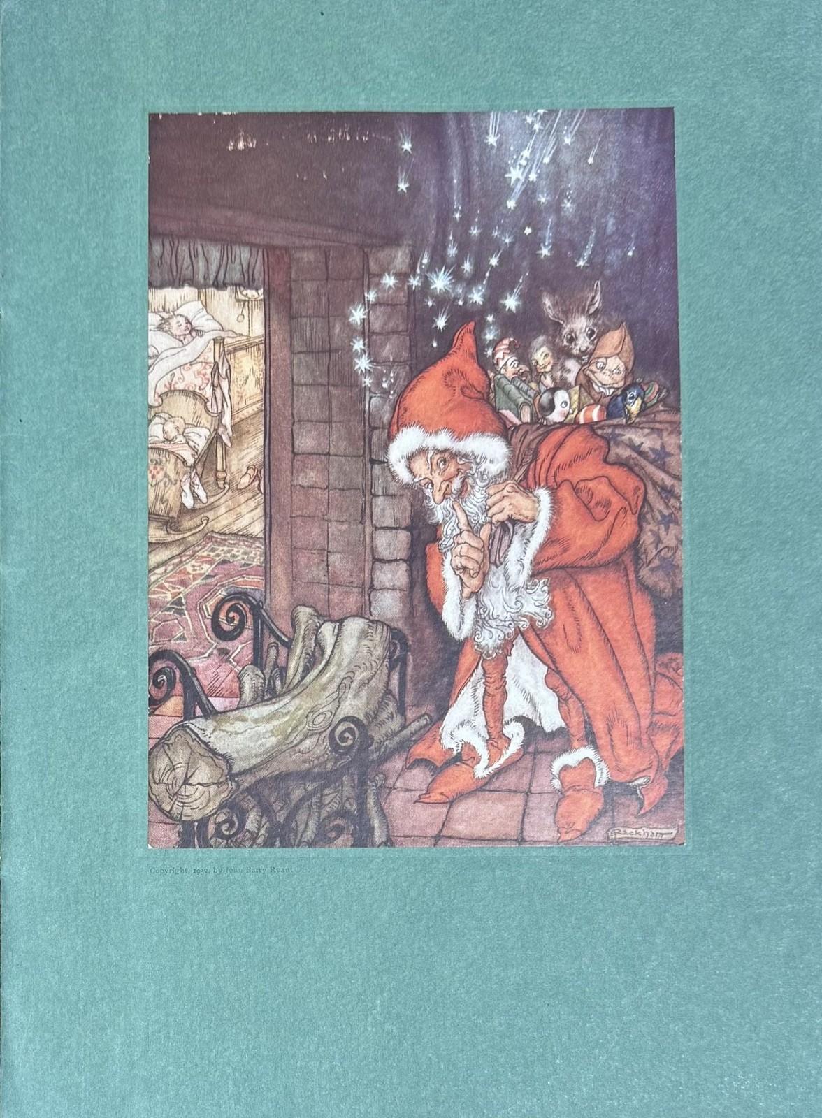 Arthur Rackham  Signed / Merry Christmas John Barry Ryan RARE Private Print