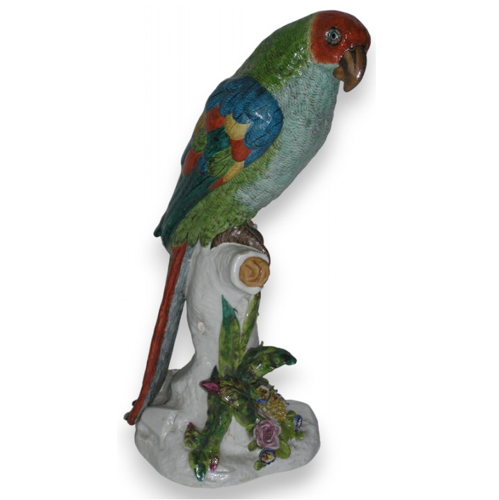 Antique 19th Century Wallendorf German Porcelain Parrot on Branch Figurine 14 Antique 19th Century Wallendorf German Porcelain Parrot on Branch Figurine 14