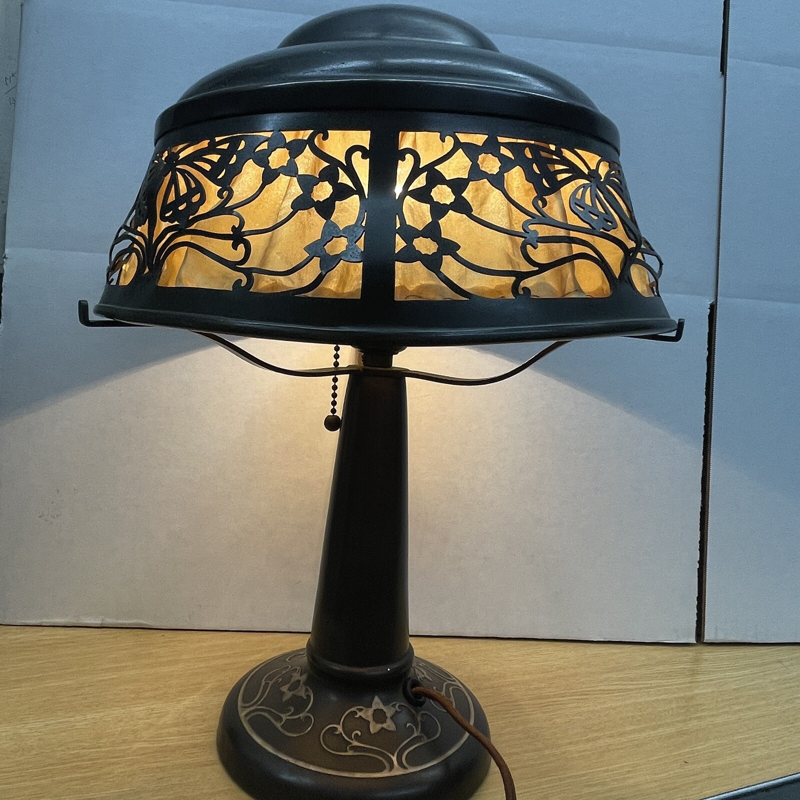 American Mission Heintz ArtMetal Table Lamp Shade Bronze Antique Dents Scratches American Mission Heintz ArtMetal Table Lamp Shade Bronze Antique Dents Scratches
