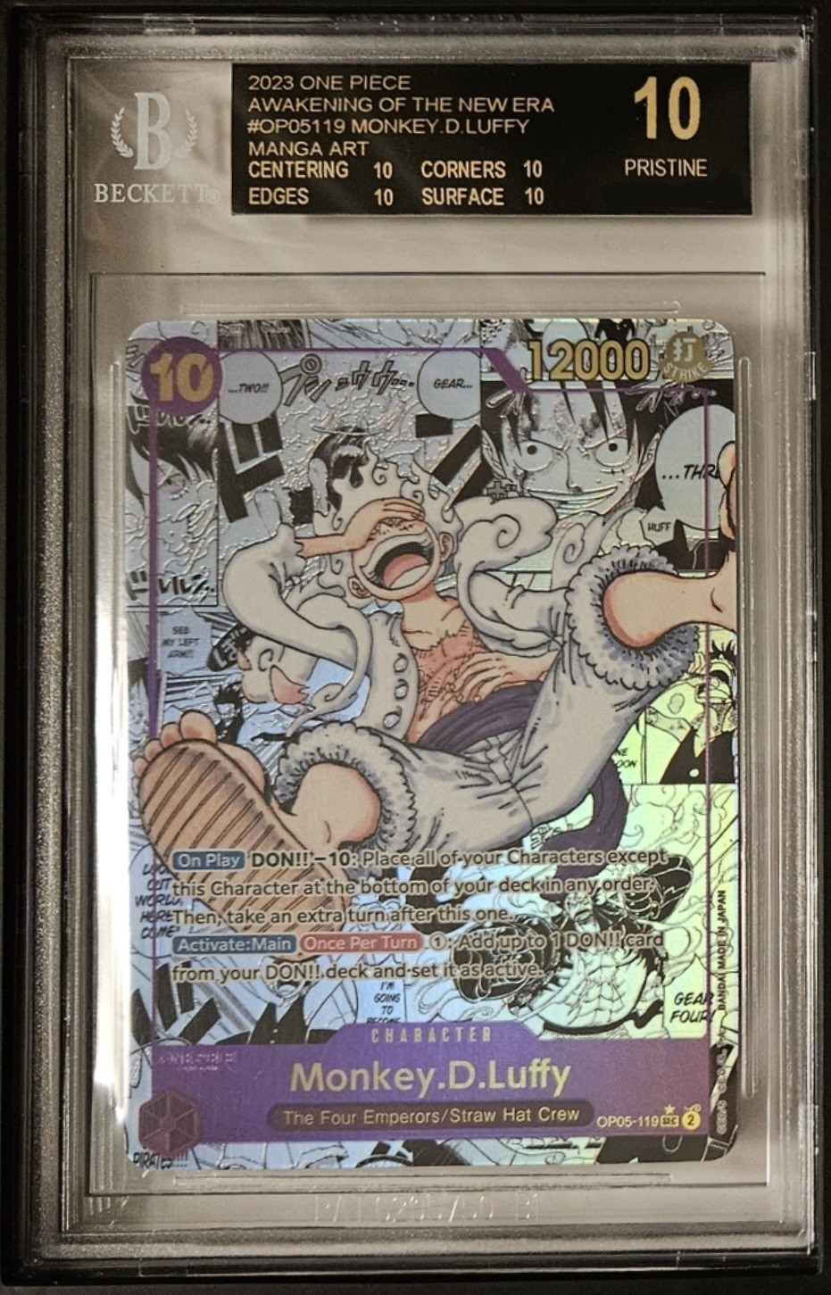 Manga Luffy OP05 BGS Black Label 10 One Piece Manga Luffy OP05 BGS Black Label 10 One Piece