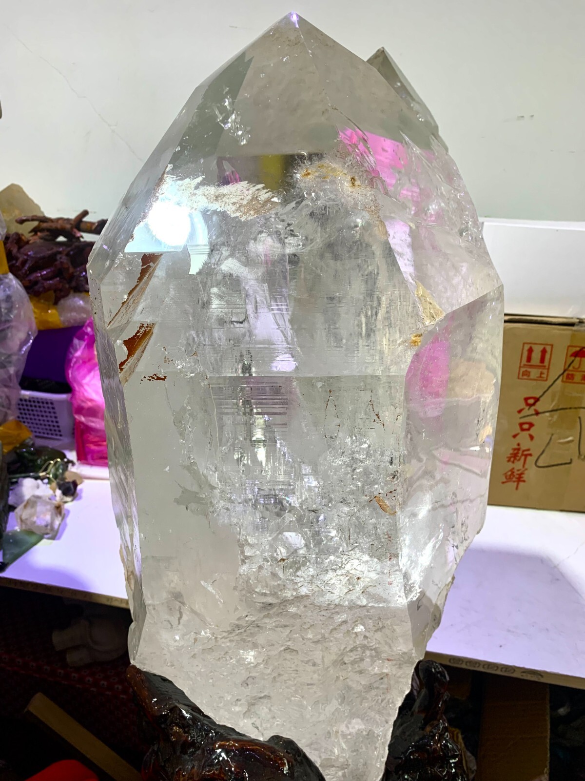 176LB TOP Natural rare clear Quartz Crystal Himalayan mineral specimen collect