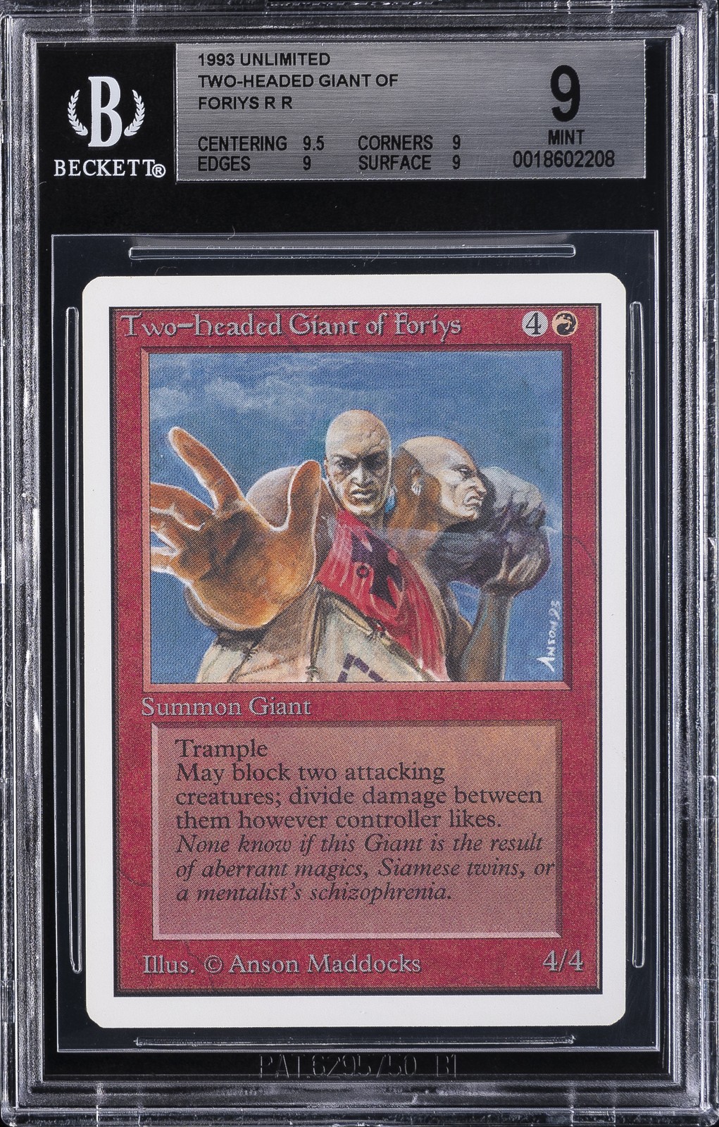 1993 UNLIMITED R R TWO HEADED GIANT OF FORIYS BGS 9