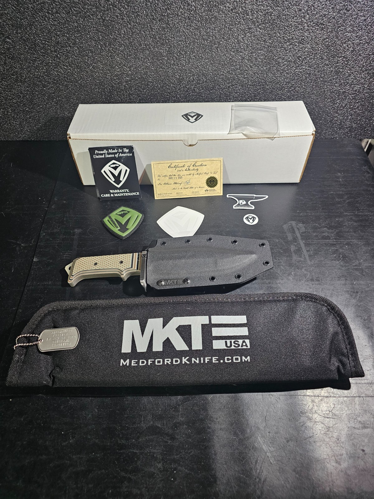 Medford USMC Raider limited run 6 of 32. Satin Blade and multi color G10 handle Medford USMC Raider limited run 6 of 32. Satin Blade and multi color G10 handle
