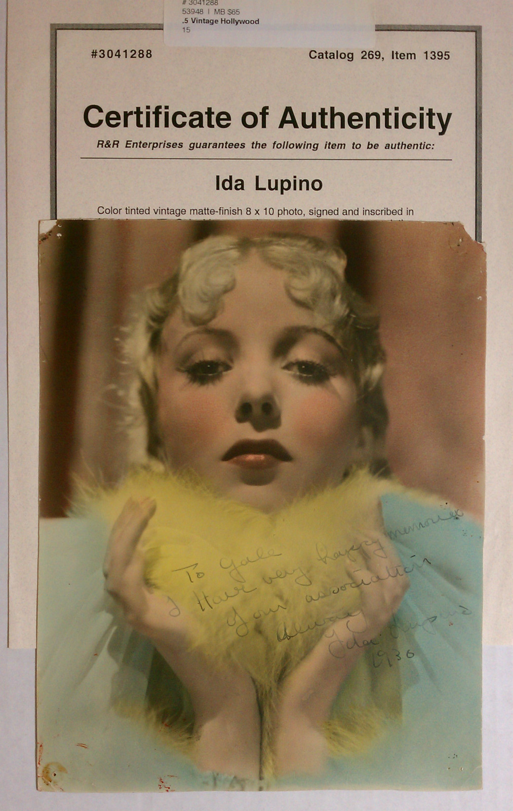 IDA LUPINO ACTRESS EARLY 1930 AUTOGRAPH ORIGINAL W/COA 8X10 AUTOGRAPHED SIGNED IDA LUPINO ACTRESS EARLY 1930 AUTOGRAPH ORIGINAL W/COA 8X10 AUTOGRAPHED SIGNED