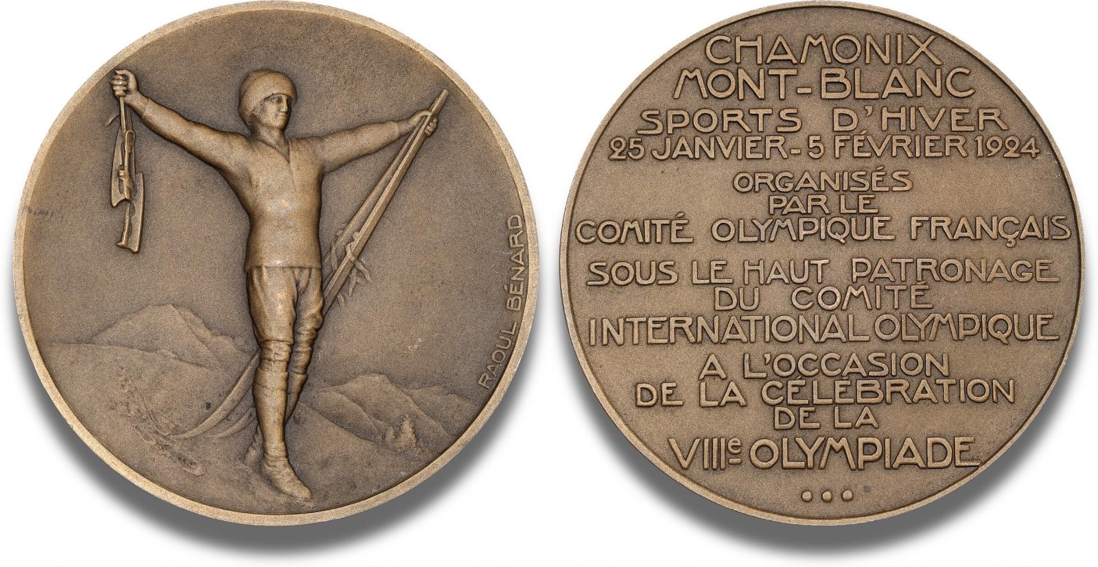 1924 Winter Olympics Chamonix Original Bronze Winner Medal