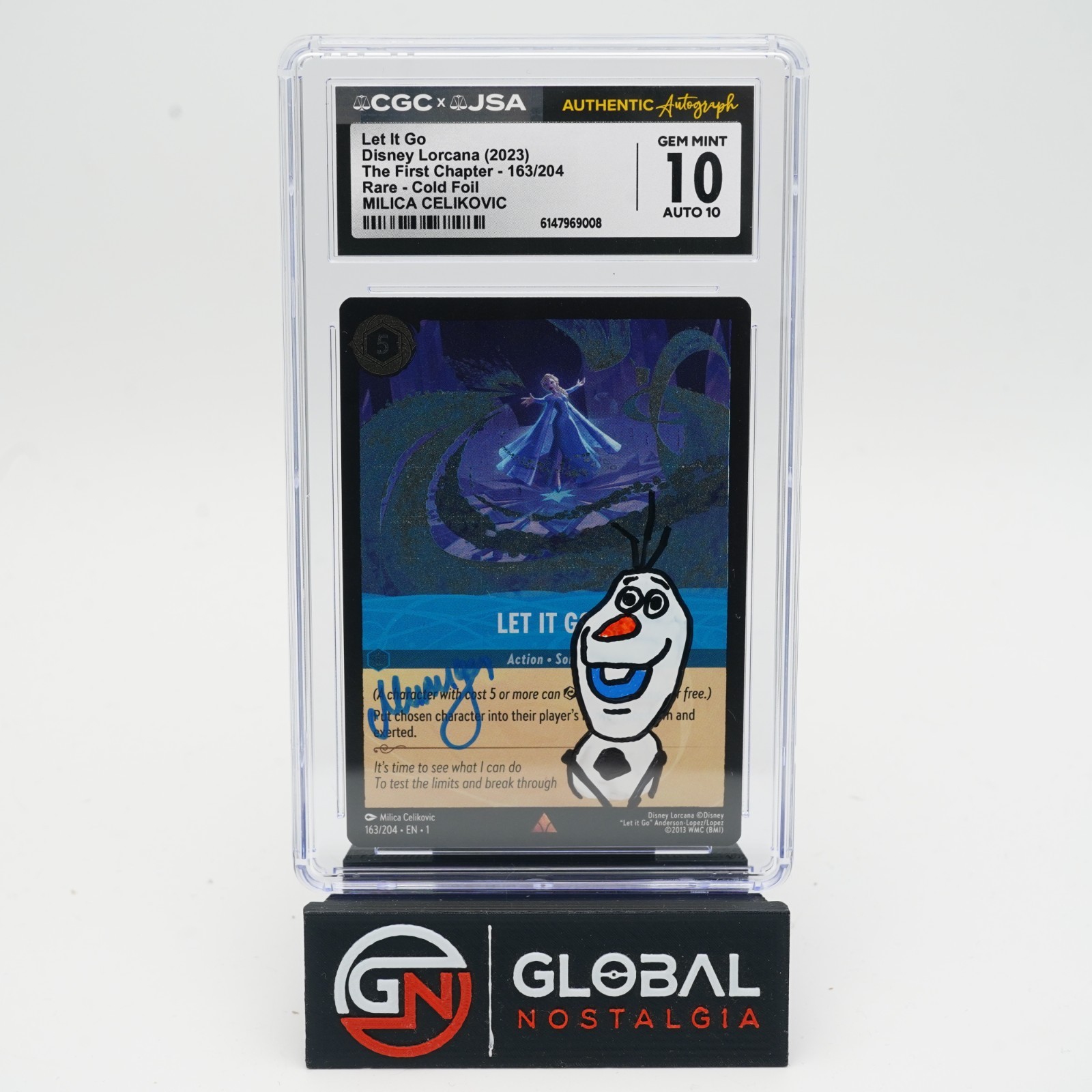 Let It Go #163 Disney Lorcana Frozen Foil 2023 Milica Celikovic AUTO 10 CGC 10
