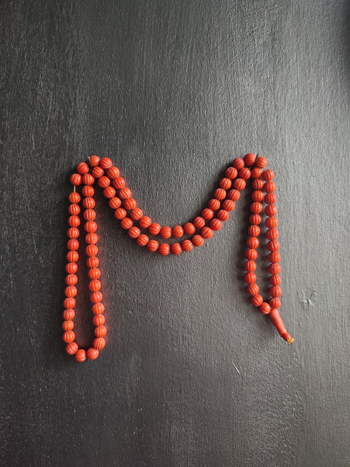 Antique Ottoman Turkish Coral Prayer Beads - RRRRR - Hand Shaped