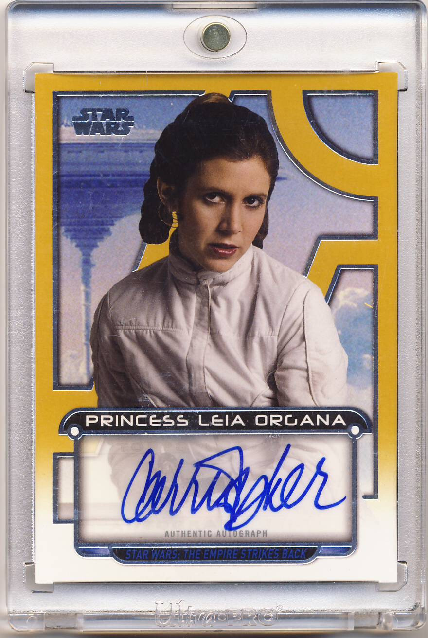 2017 Star Wars Galactic Files Reborn Autograph AU-CFS Carrie Fisher 5/5 OMEGA