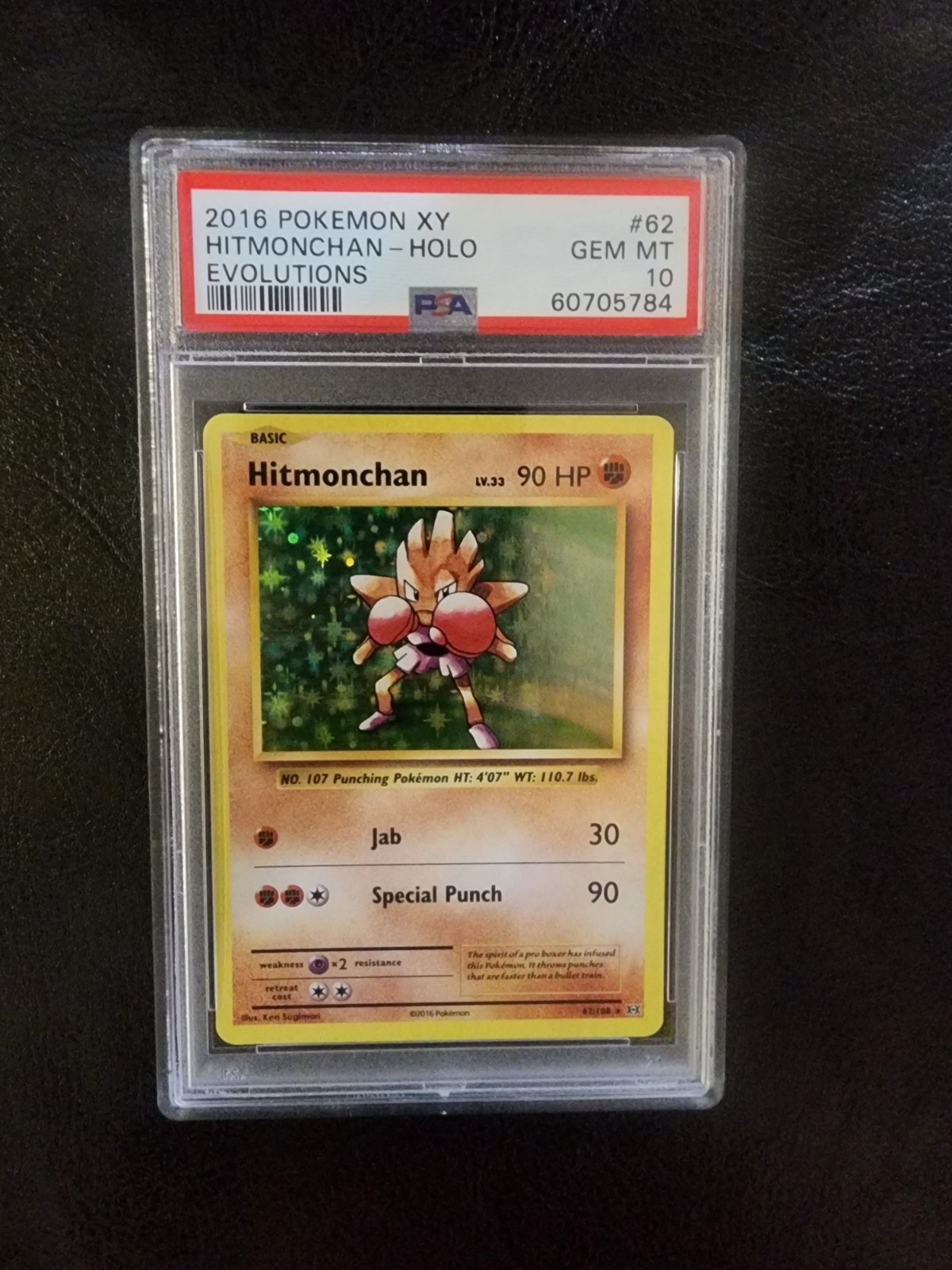 2016 Evolutions Hitmonchan 62 Holo PSA 10 POP 7