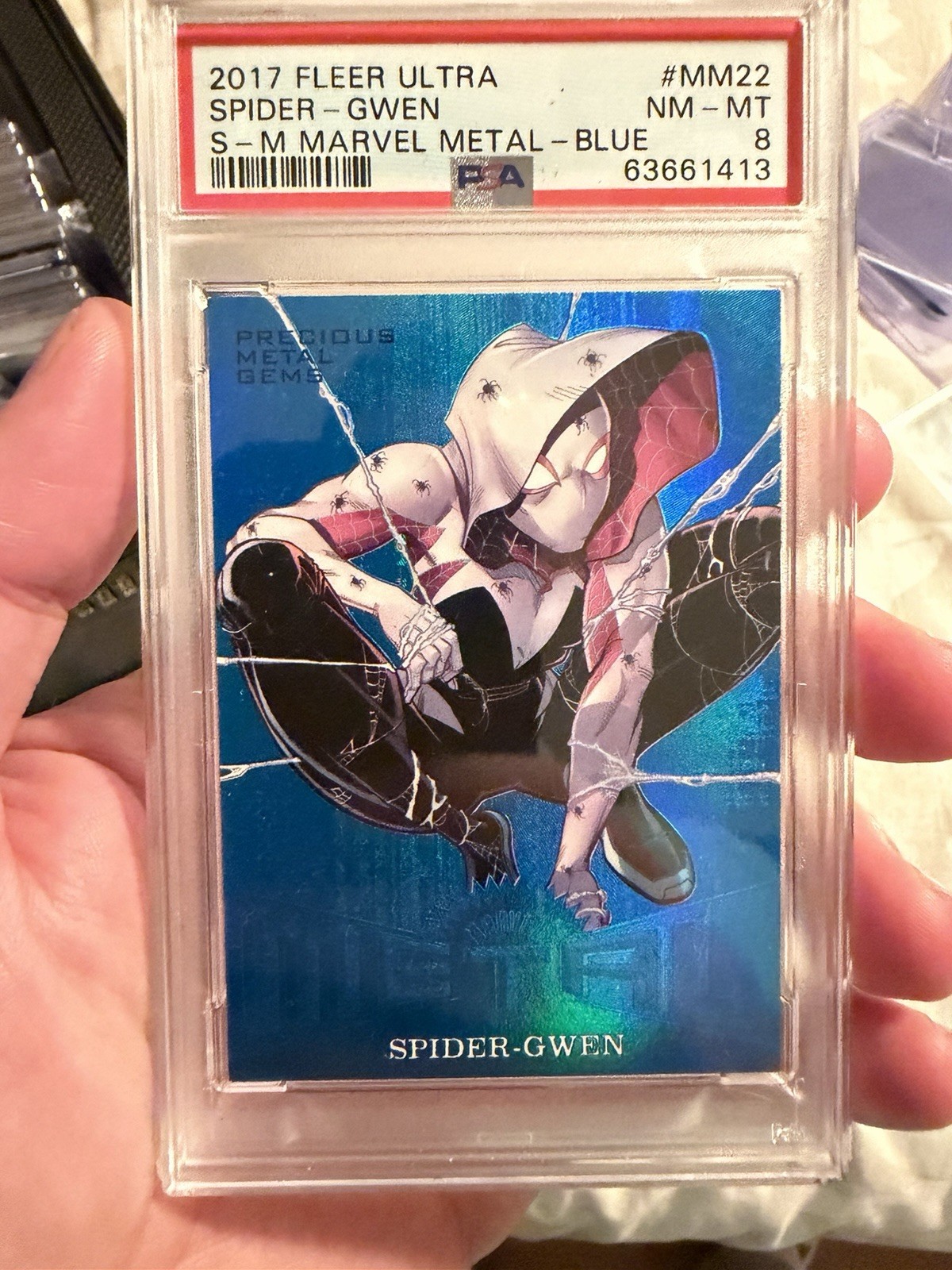 2017 UD Marvel Fleer Ultra Spider-man PMG Precious Gems Blue /50 Spider-gwen 2017 UD Marvel Fleer Ultra Spider-man PMG Precious Gems Blue /50 Spider-gwen