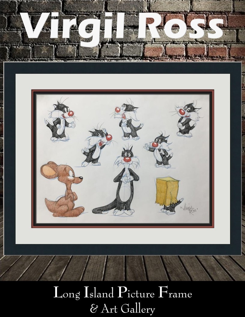 Virgil Ross Original Signed Model Sheet Drawing Sylvester Jr Hip Hop Framed V53