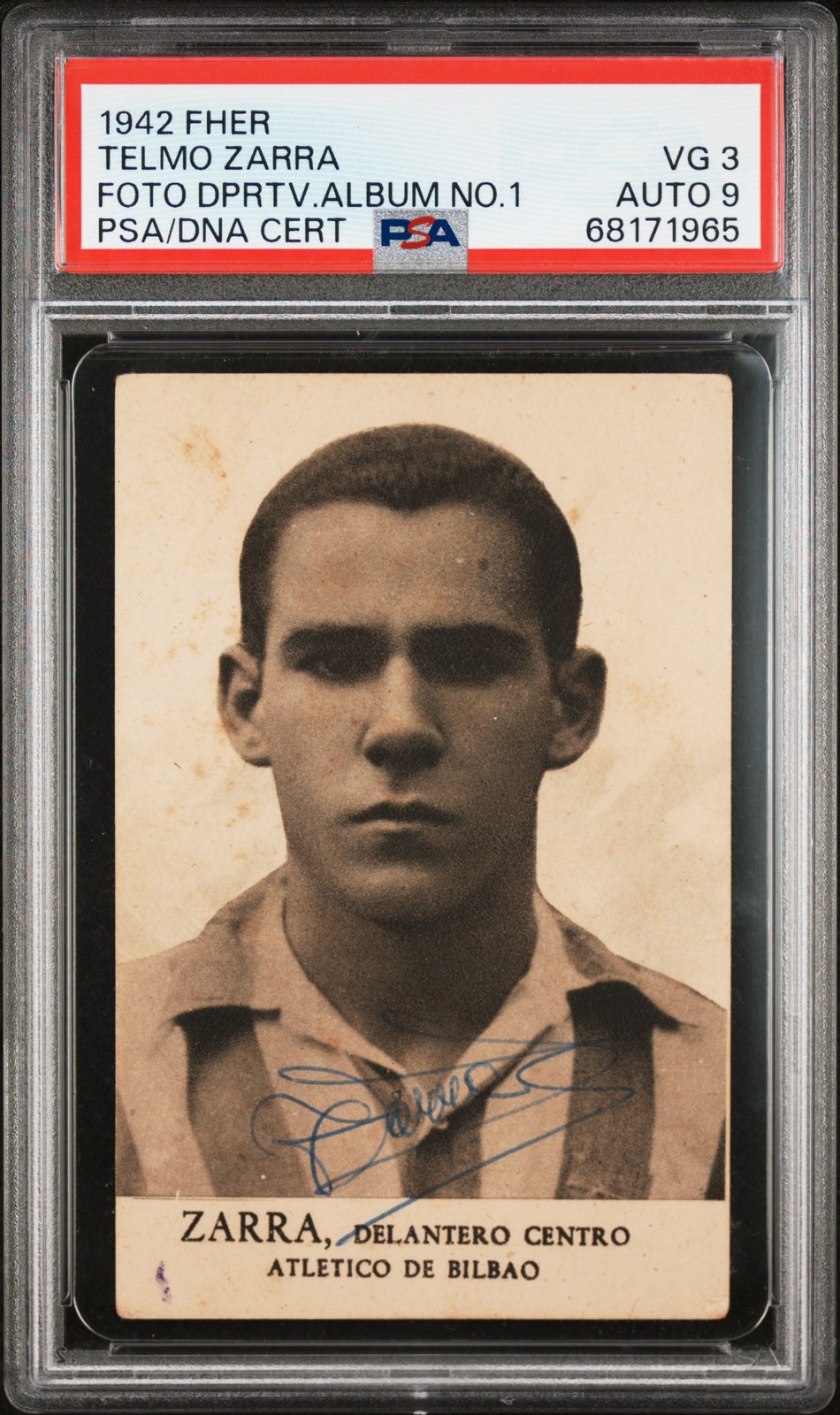 1942 FHER FOTO DEPORTIVAS ALBUM NO. 1 ZARRA PSA 3 AUTO 9 1942 FHER FOTO DEPORTIVAS ALBUM NO. 1 ZARRA PSA 3 AUTO 9