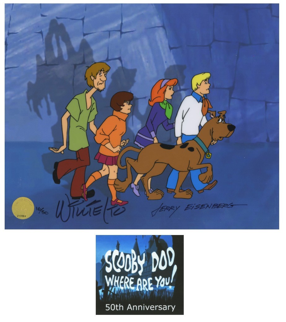 Scooby Doo 50th Anniv Limited Edition cel Signed Willie Ito Jerry Eisenberg OH