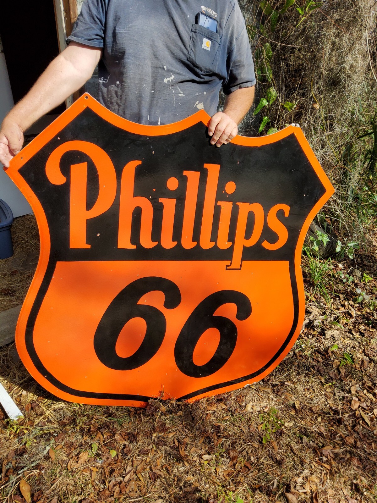 ** VINTAGE ORIGINAL PHILLIPS 66 PORCELAIN SIGN DSP 1954 OLD GAS S.P.S 48 ** VINTAGE ORIGINAL PHILLIPS 66 PORCELAIN SIGN DSP 1954 OLD GAS S.P.S 48