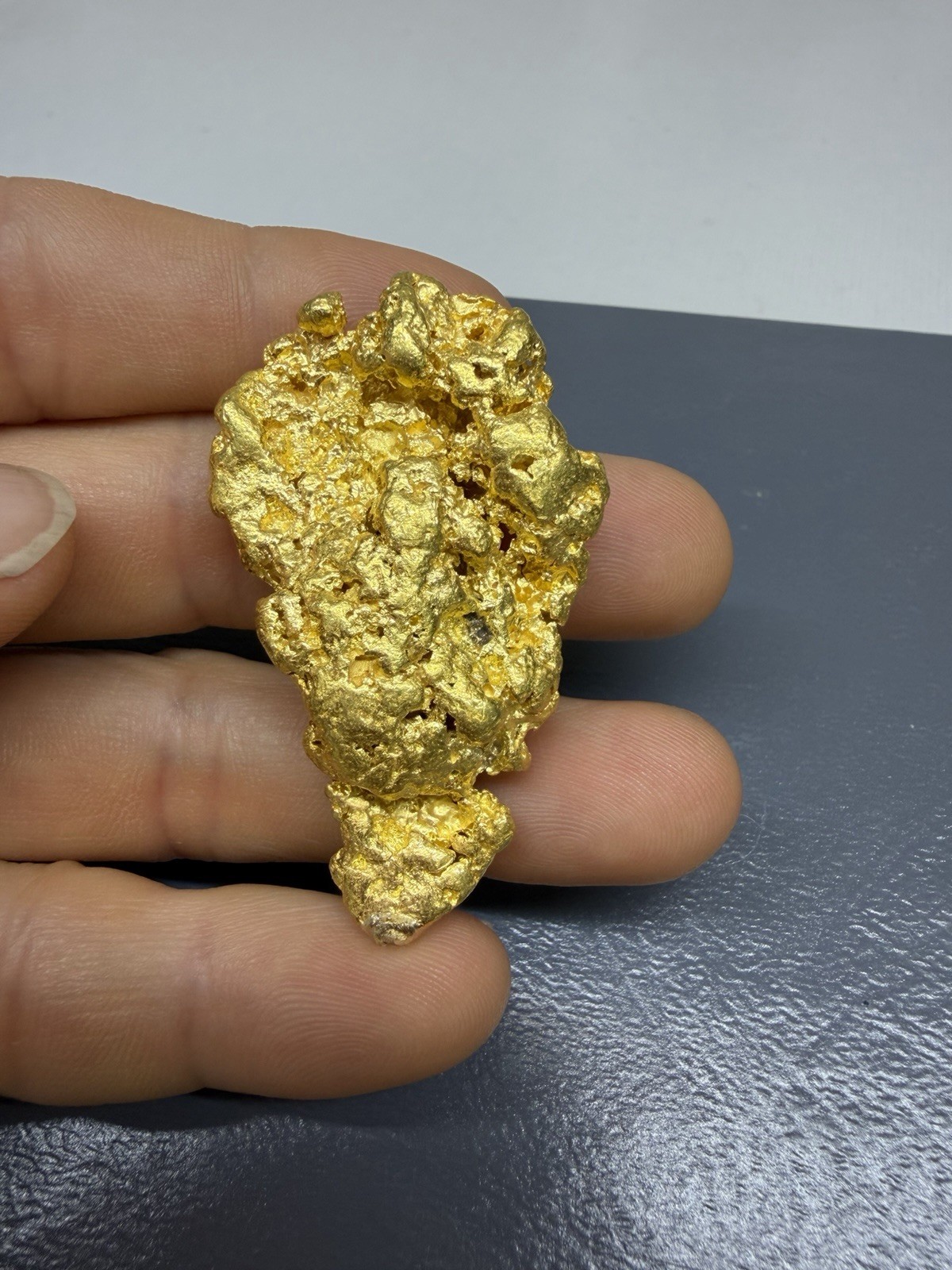 RARE 58.4g Large Gold Nugget - Northern California - Authentic Placer Gold 24k RARE 58.4g Large Gold Nugget - Northern California - Authentic Placer Gold 24k