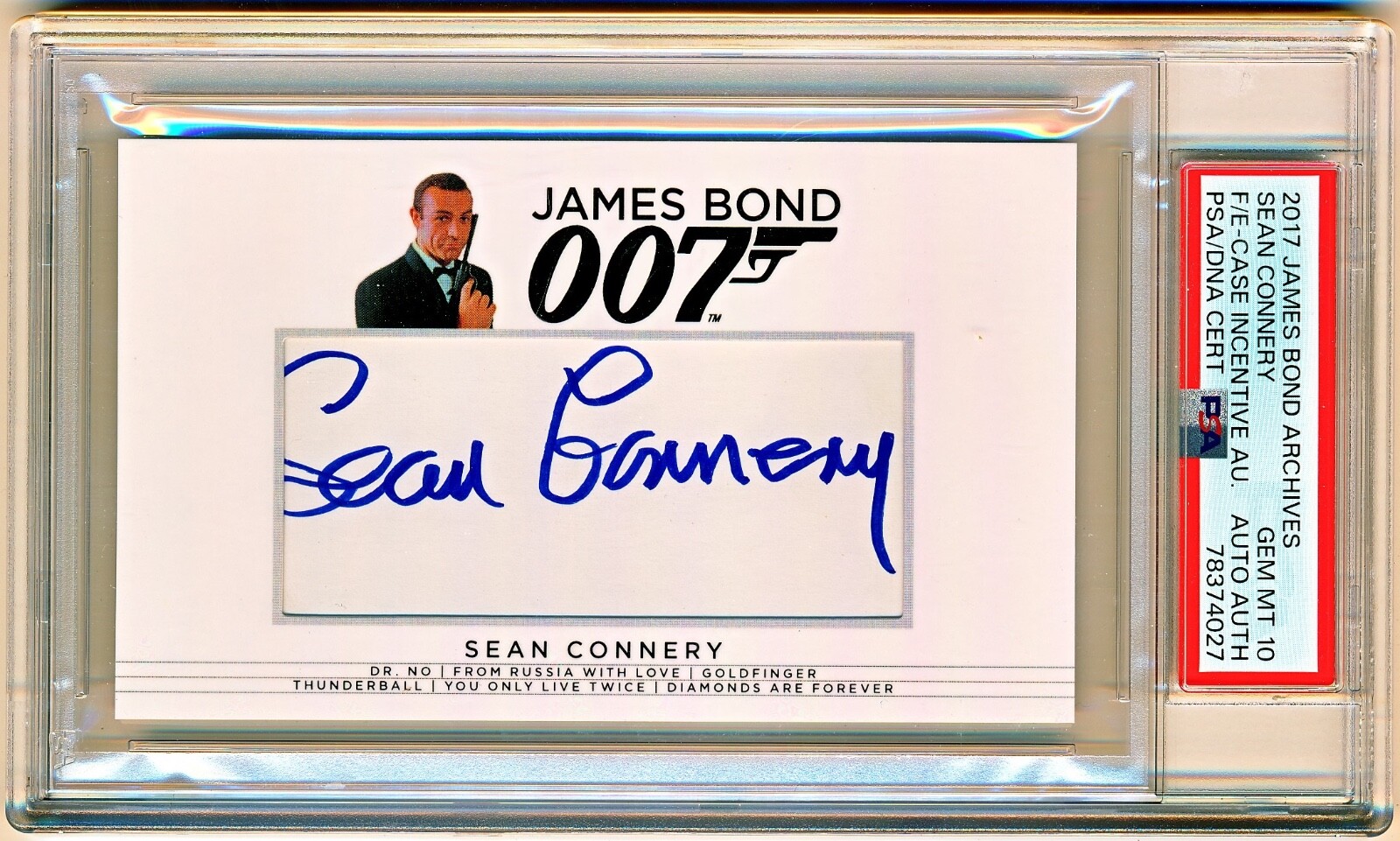2017 James Bond Archives Sean Connery Cut Autograph Auto #NNO PSA 10 - POP 2