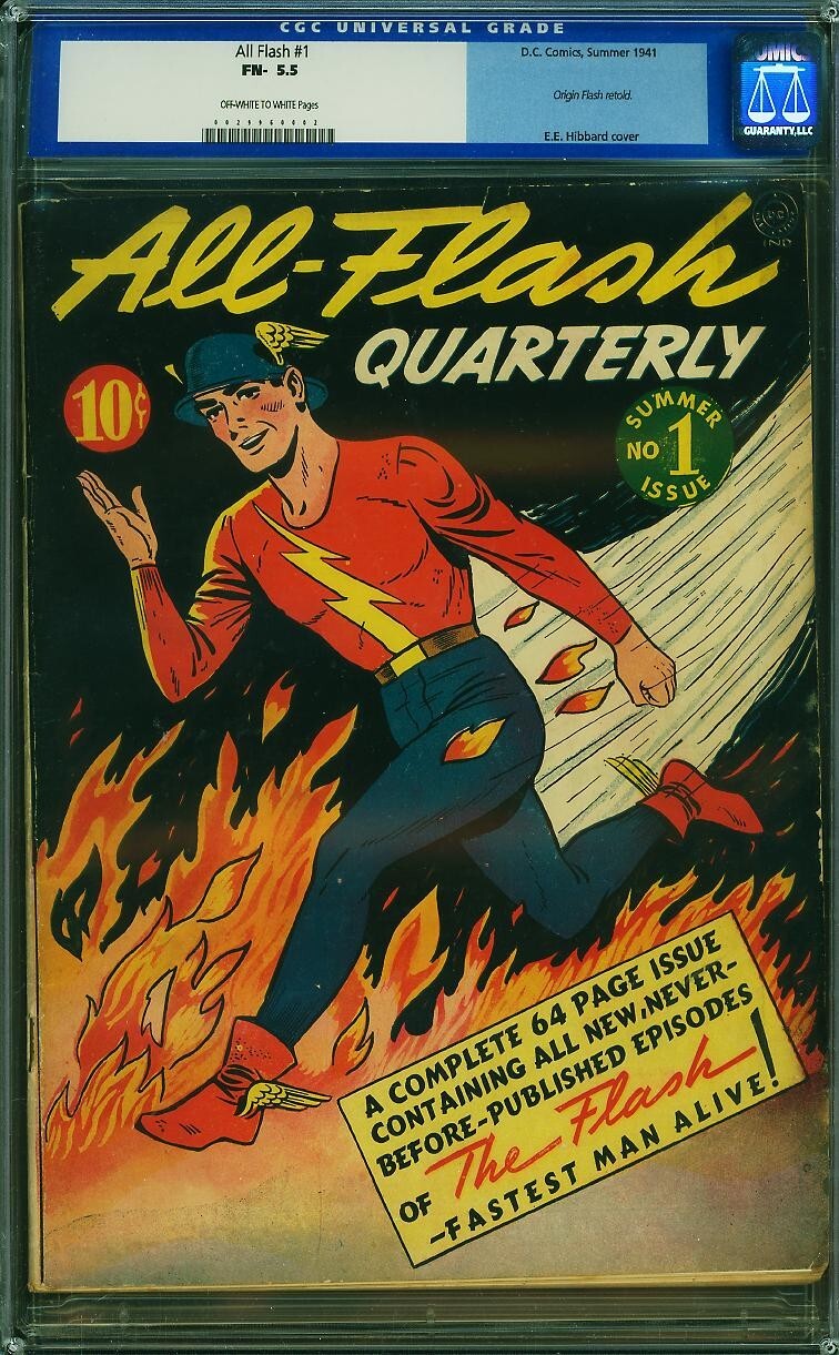 1941 D.C. Comics All Flash 1 CGC 5.5. Origin of Flash 1941 D.C. Comics All Flash 1 CGC 5.5. Origin of Flash