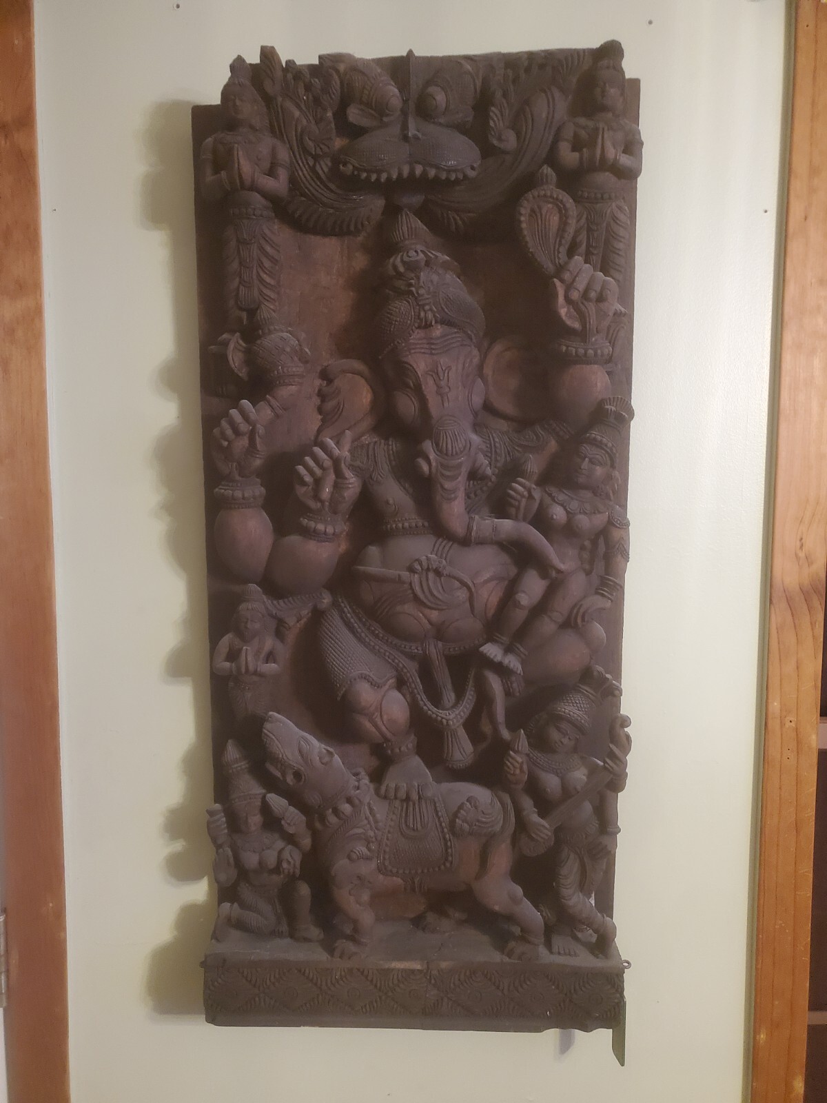 ANTIQUE HAND CARVED LORD GANESHA (GANESH/GANAPATI) WALL ART / SCULPTURE ANTIQUE HAND CARVED LORD GANESHA (GANESH/GANAPATI) WALL ART / SCULPTURE