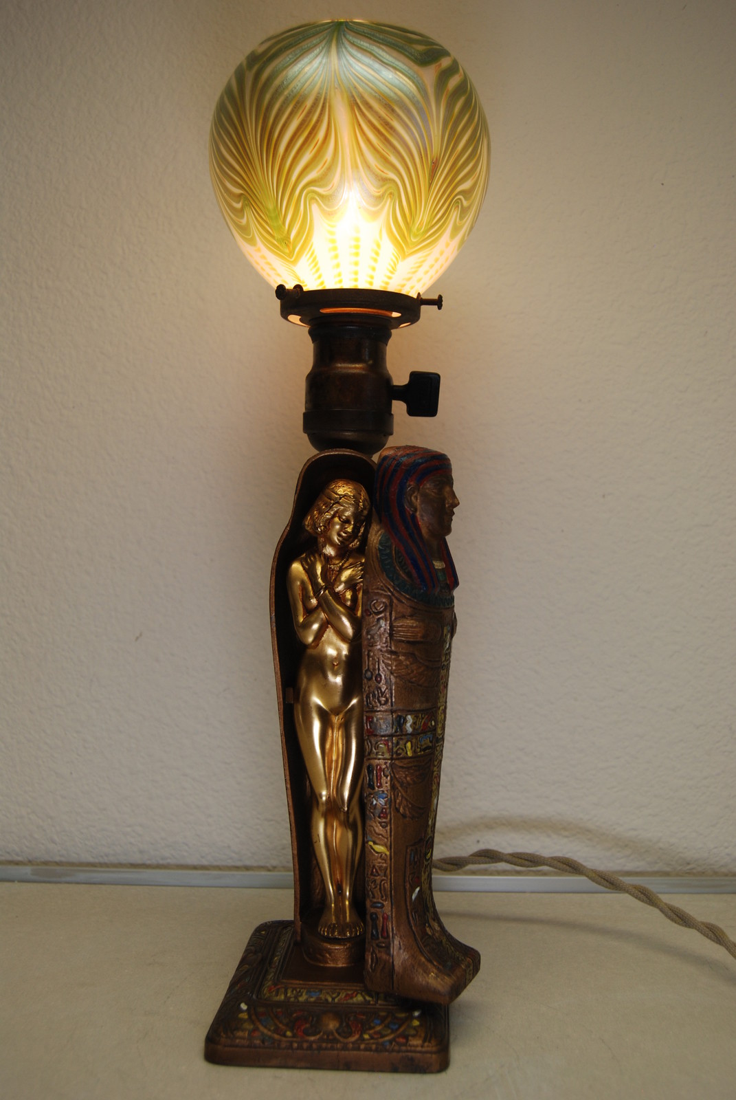 ANTIQUE OLD ART DECO NOUVEAU ARONSON TIFFANY MUMMY EGYPTIAN REVIVAL EROTIC LAMP ANTIQUE OLD ART DECO NOUVEAU ARONSON TIFFANY MUMMY EGYPTIAN REVIVAL EROTIC LAMP