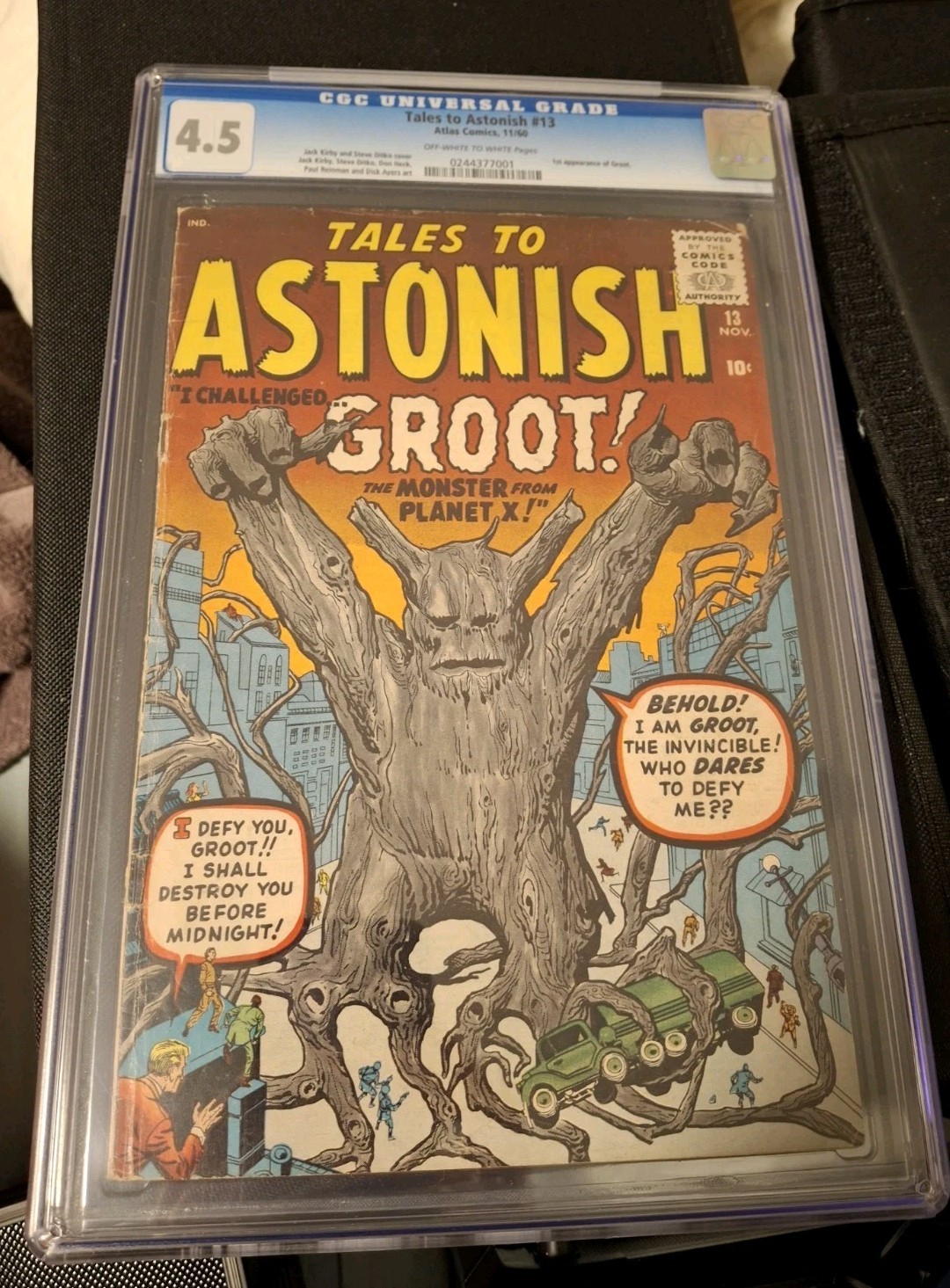 TALES TO ASTONISH #13 (1st app Of Groot) CGC 4.5 OW/W Atlas Marvel Comics 1960 TALES TO ASTONISH #13 (1st app Of Groot) CGC 4.5 OW/W Atlas Marvel Comics 1960