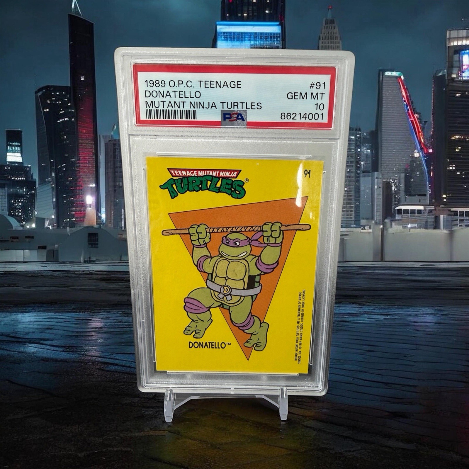 1989 Topps OPC Teenage Mutant Ninja Turtles Donatello Psa 10 Pop 1