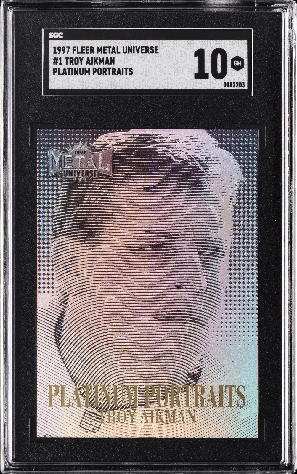 1997 FLEER METAL UNIVERSE PLATINUM #1 TROY AIKMAN SGC 10 1997 FLEER METAL UNIVERSE PLATINUM #1 TROY AIKMAN SGC 10