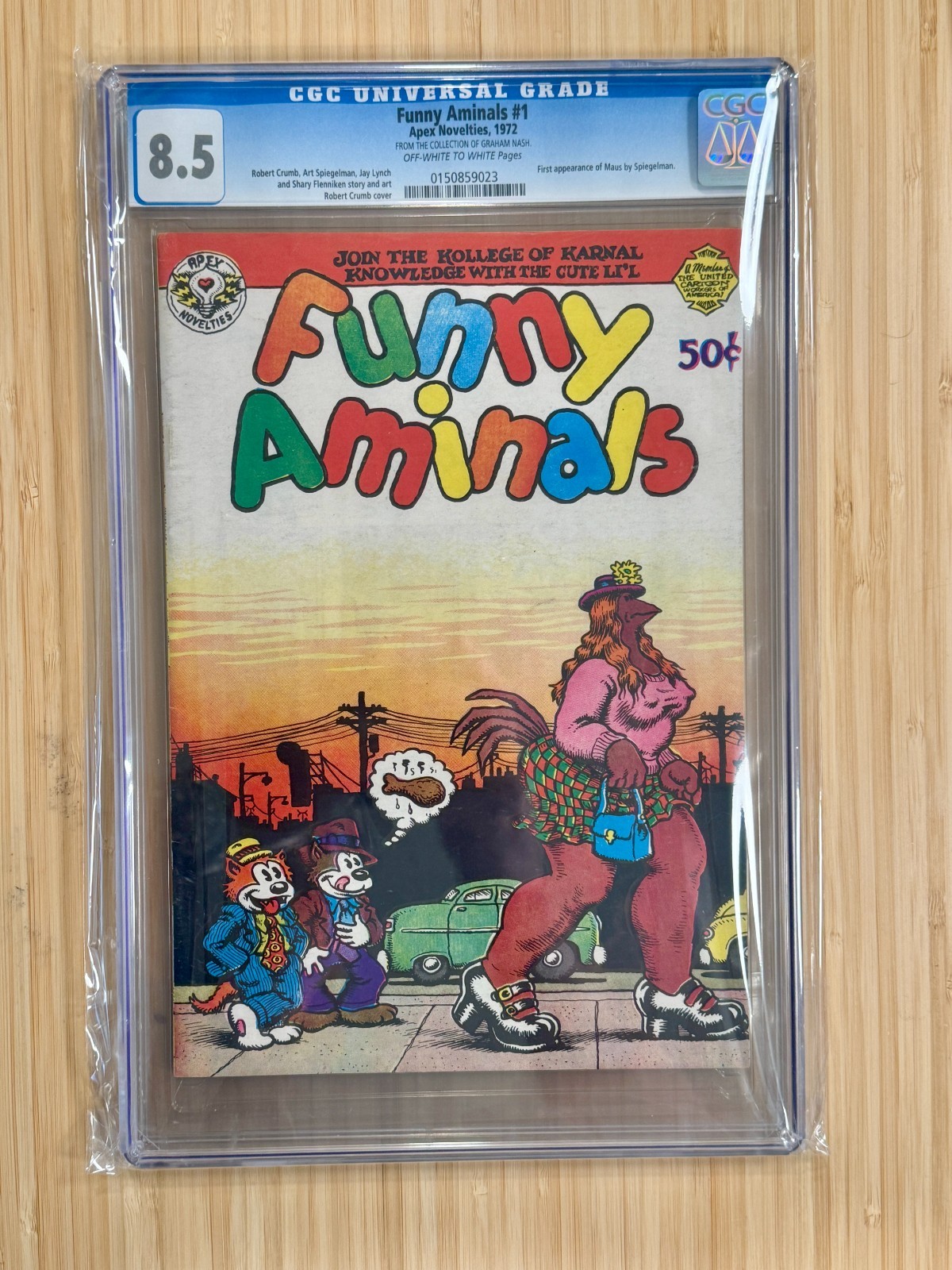 Funny Aminals #1 1972 CGC 8.5  Maus First App Art Spiegelman Graham Nash Collec.