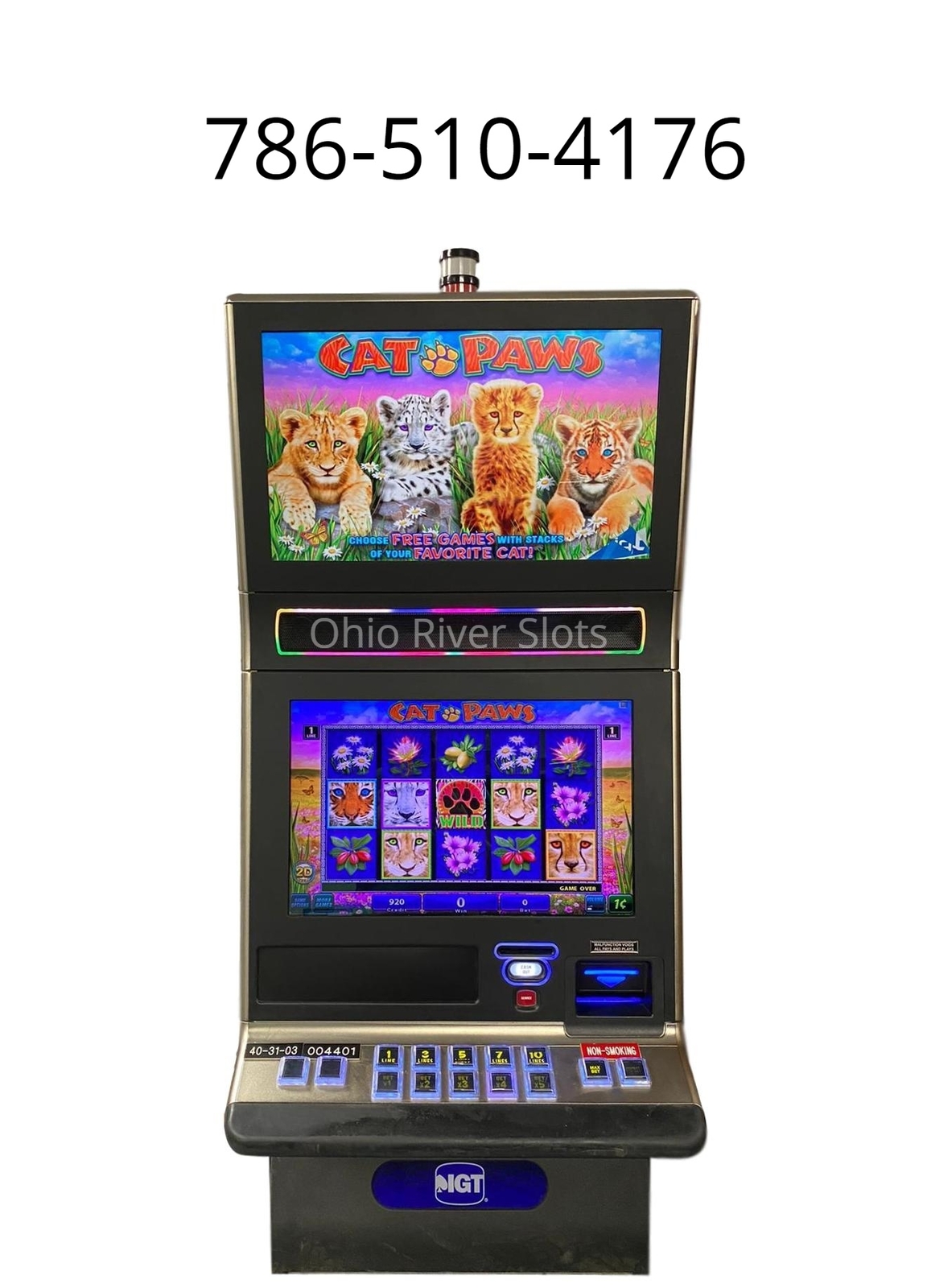 IGT G23 Slot Machine Cats Paws (Free Play, Handpay, COINLESS) IGT G23 Slot Machine Cats Paws (Free Play, Handpay, COINLESS)
