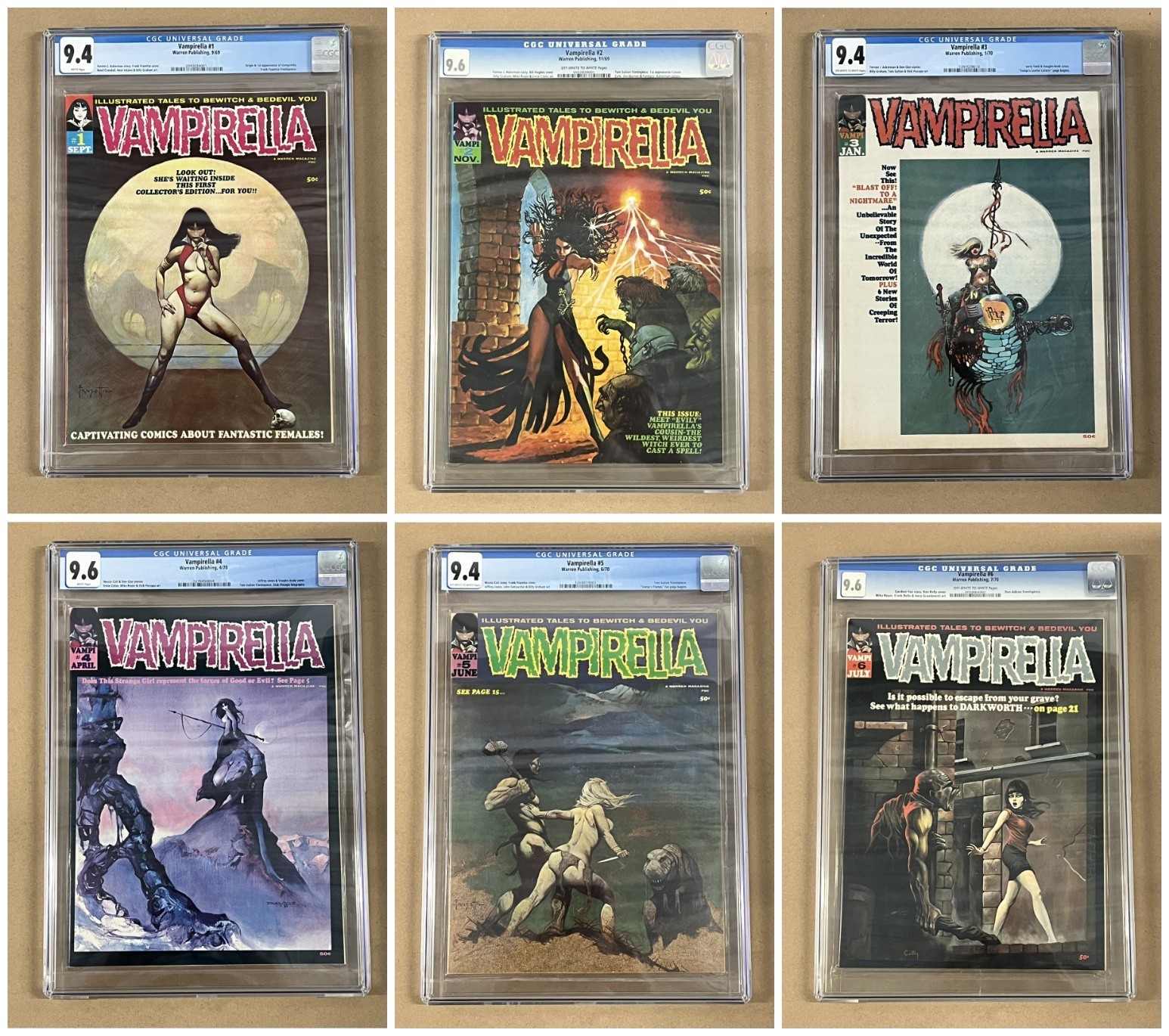 VAMPIRELLA complete CGC graded run #1 – 113 + Annual + Special (Warren 1969-83)