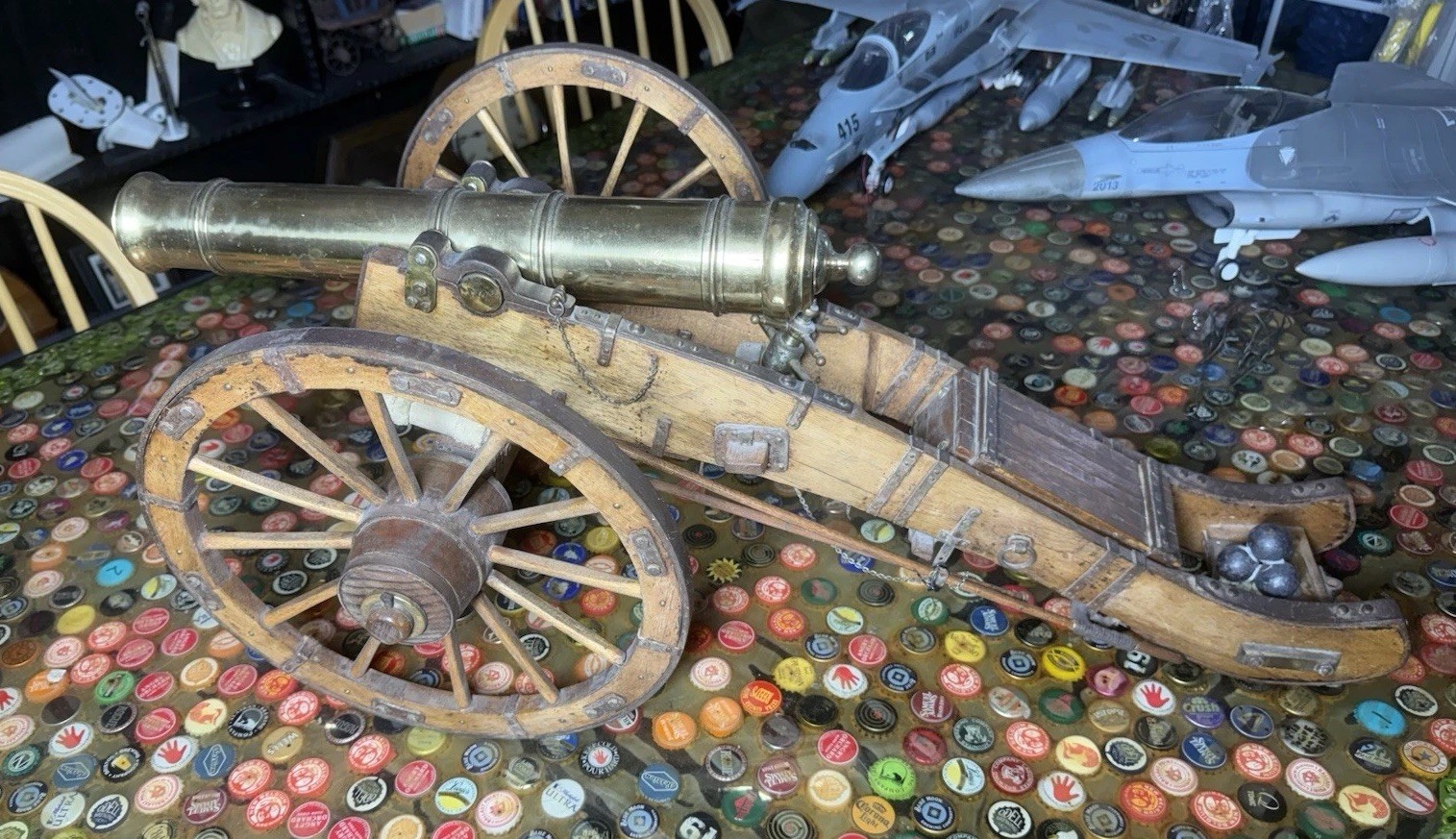 Vintage 33” Brass Cannon 100% Scratch Built by Boris Guynes Built in 1984
