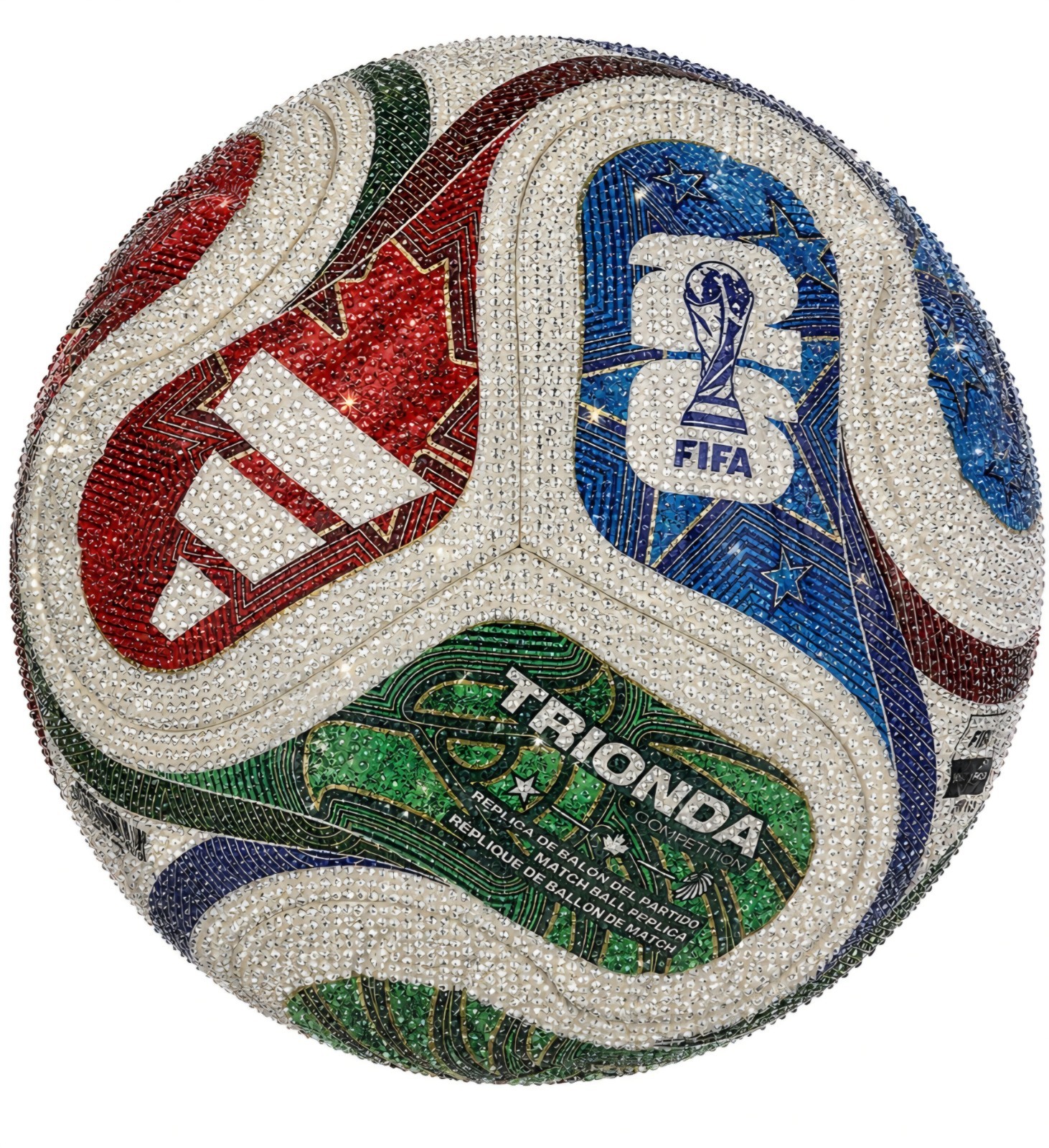 FIFA WORLD CUP 2026 SWAROVSKI CRYSTAL STONED Soccer Ball Official size 5