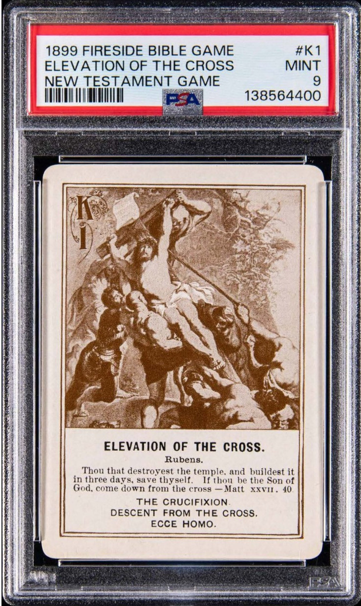 1899 Fireside Bible Game/New Testament Game #K1 Elevation of the Cross - PSA 9 1899 Fireside Bible Game/New Testament Game #K1 Elevation of the Cross - PSA 9