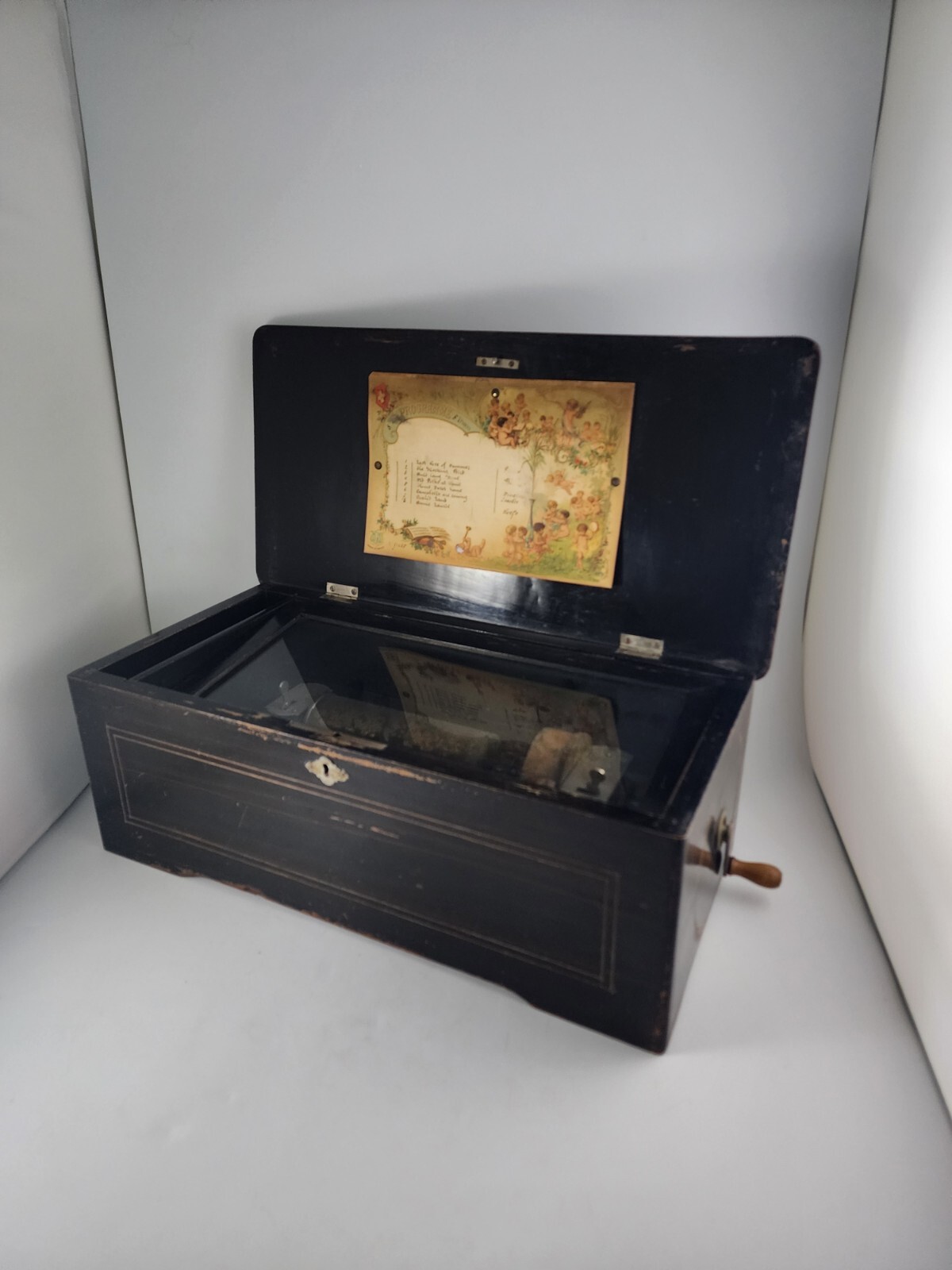 Music Box Mermod Freres Stella Swiss Cylinder Table Top 8 Tunes Crank Antique Music Box Mermod Freres Stella Swiss Cylinder Table Top 8 Tunes Crank Antique