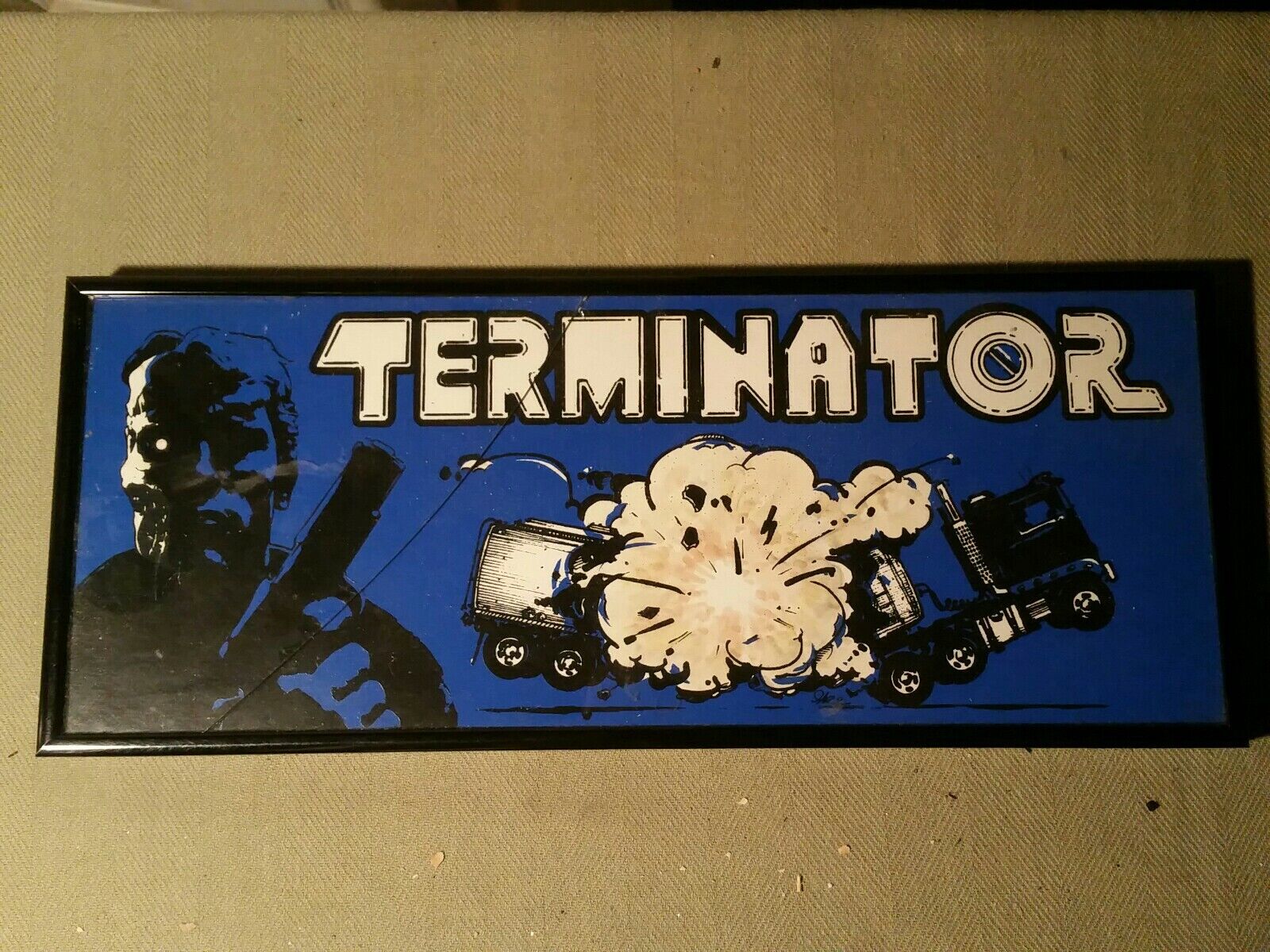 Terminator 1 office poster/Place card signed. Original from the production  See