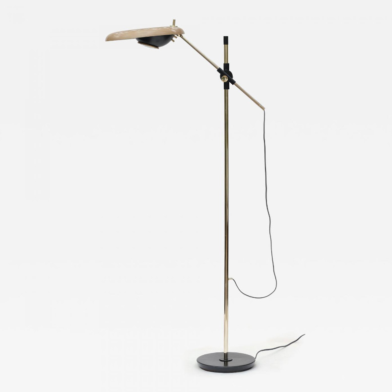 Oscar Torlasco Brass and Lacquered Metal Floor Lamp by Lumi, 1955, Italy Oscar Torlasco Brass and Lacquered Metal Floor Lamp by Lumi, 1955, Italy