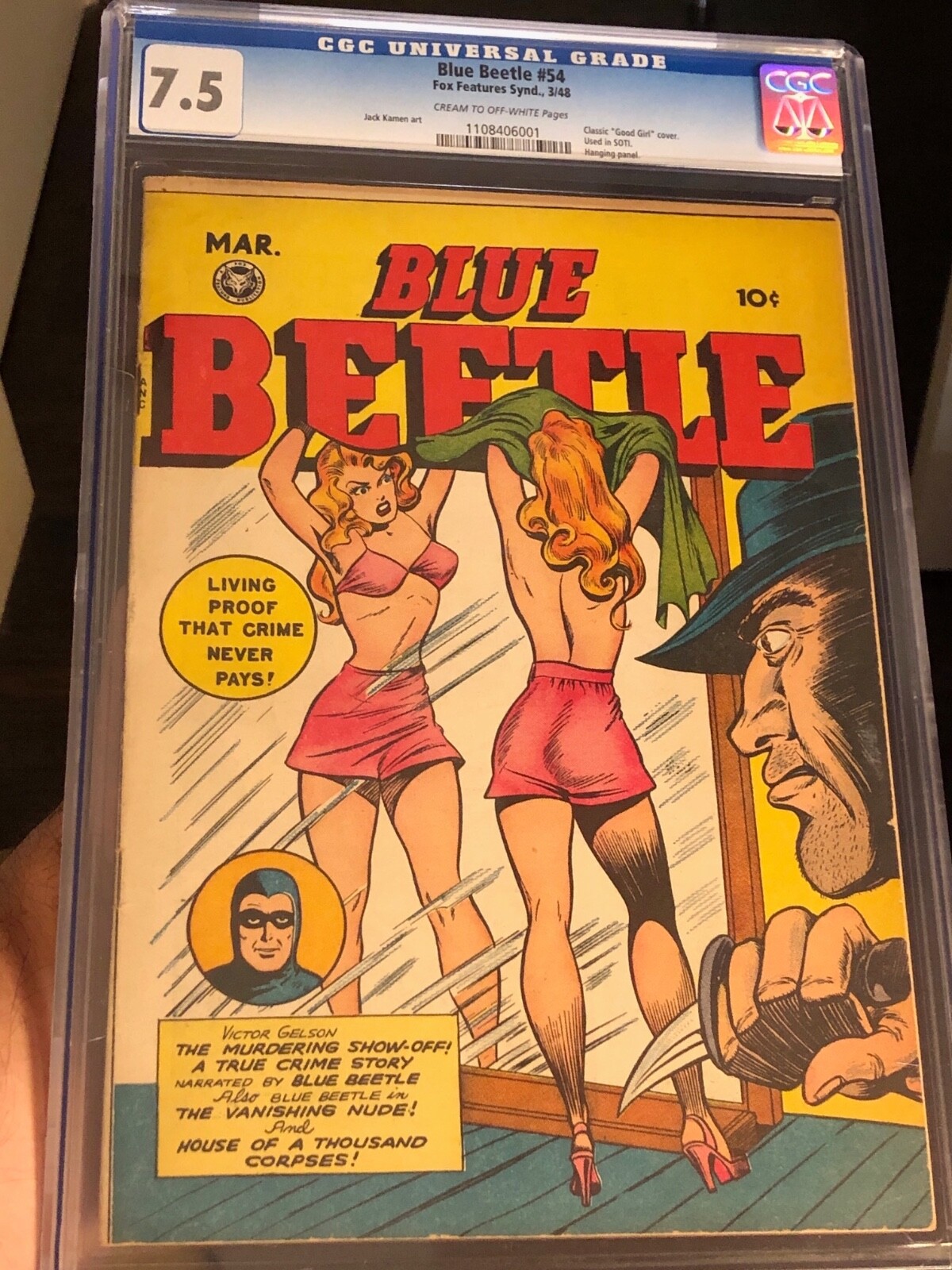 Blue Beetle #54 (Fox 1948) CGC 7.5 VF- CLASSIC GGA COVER