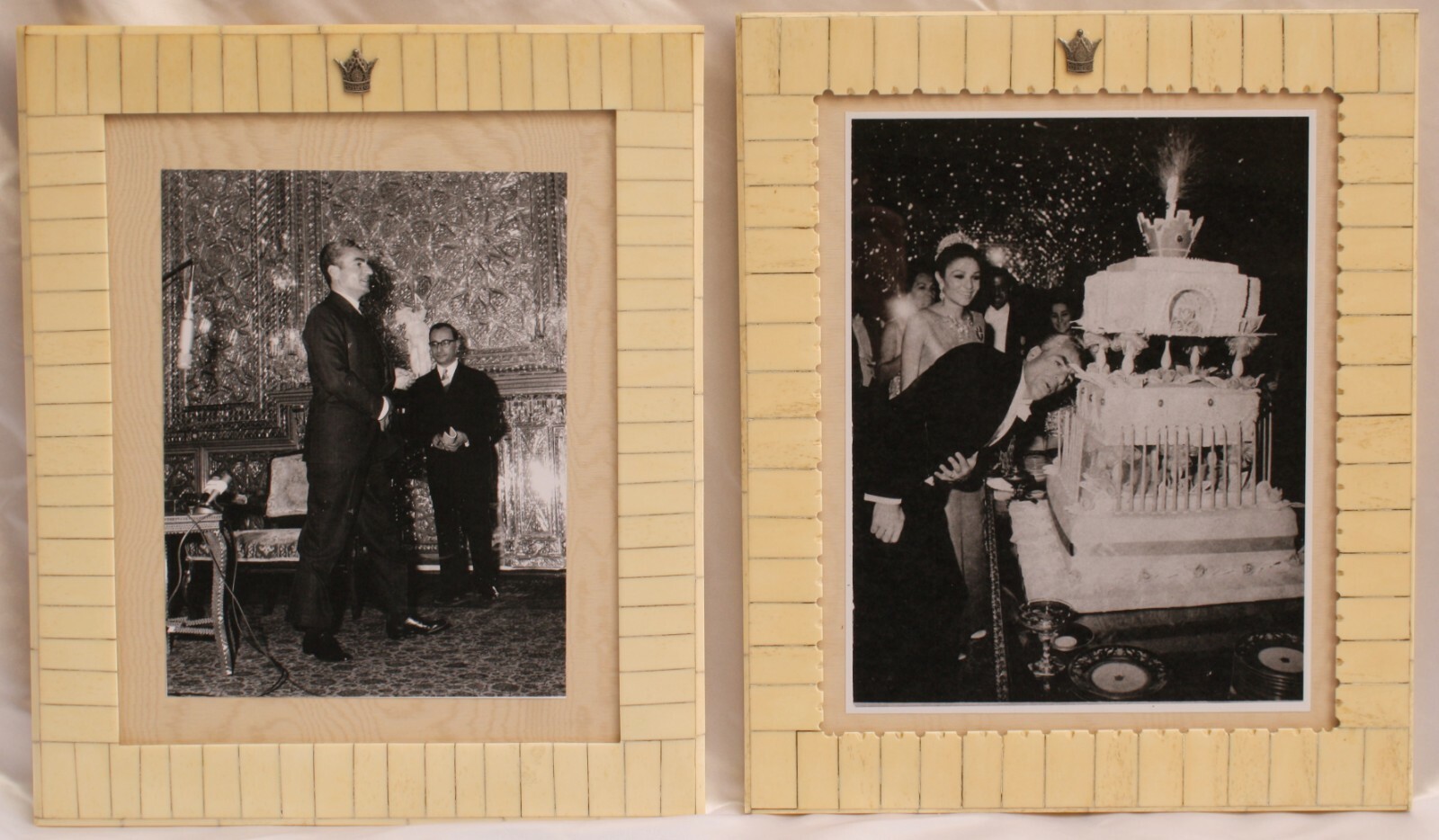 MAGNIFICENT  FRENCH PAIR OF ART DECO  BONE PICTURE FRAMES , MUST SEE 