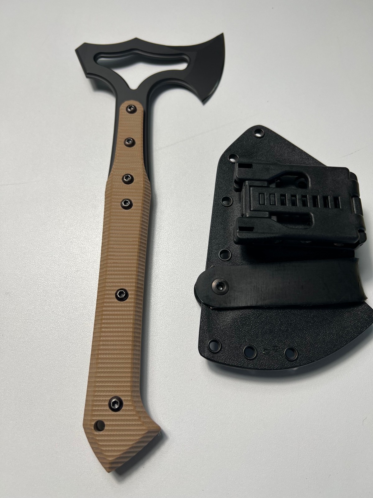 Allen Elishewitz Prototype Hogue EX-T01 Tactical Tomahawk w/kydex sheath Allen Elishewitz Prototype Hogue EX-T01 Tactical Tomahawk w/kydex sheath