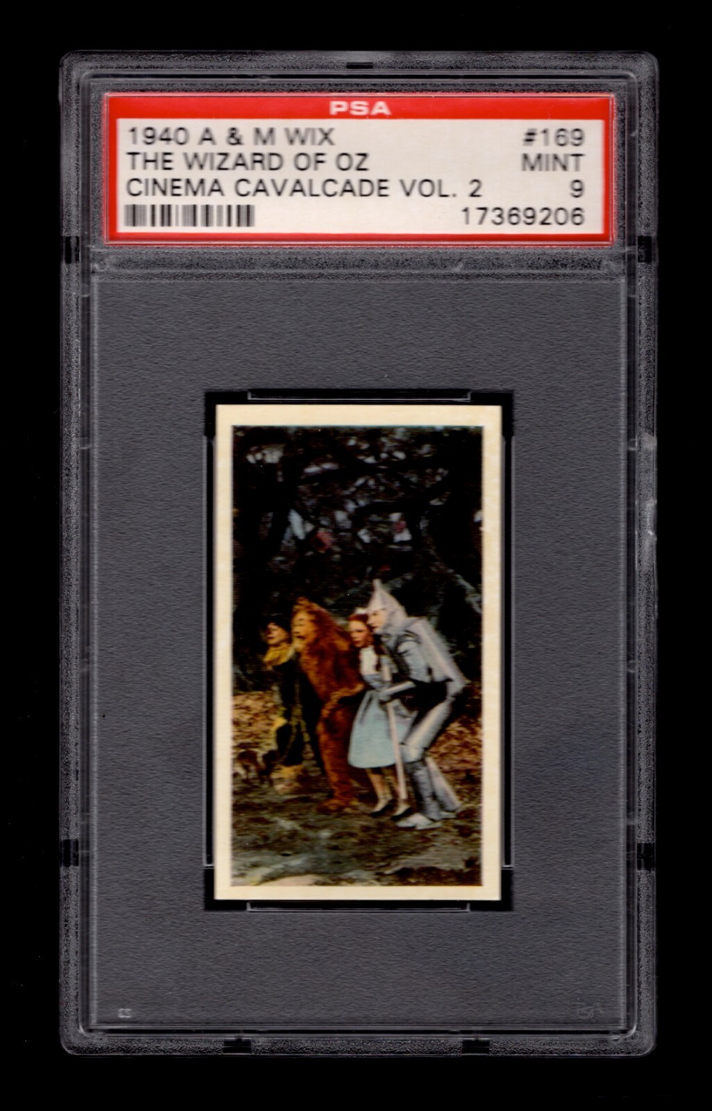 PSA 9 THE WIZARD OF OZ with JUDY GARLAND 1940 Wix Card #169 HIGHEST EVER GRADED PSA 9 THE WIZARD OF OZ with JUDY GARLAND 1940 Wix Card #169 HIGHEST EVER GRADED
